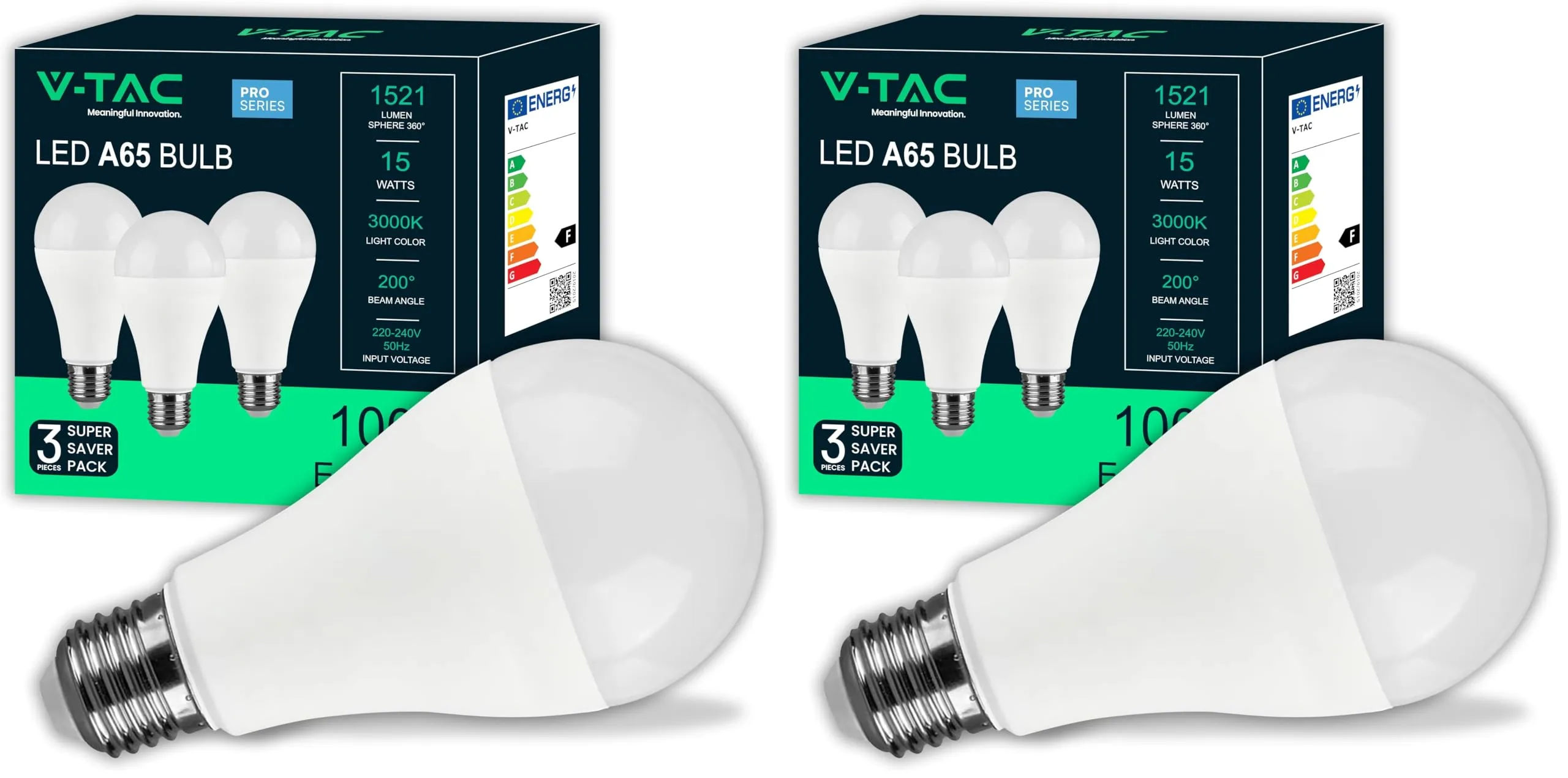 V-TAC 3x Lampadine LED 15W E27