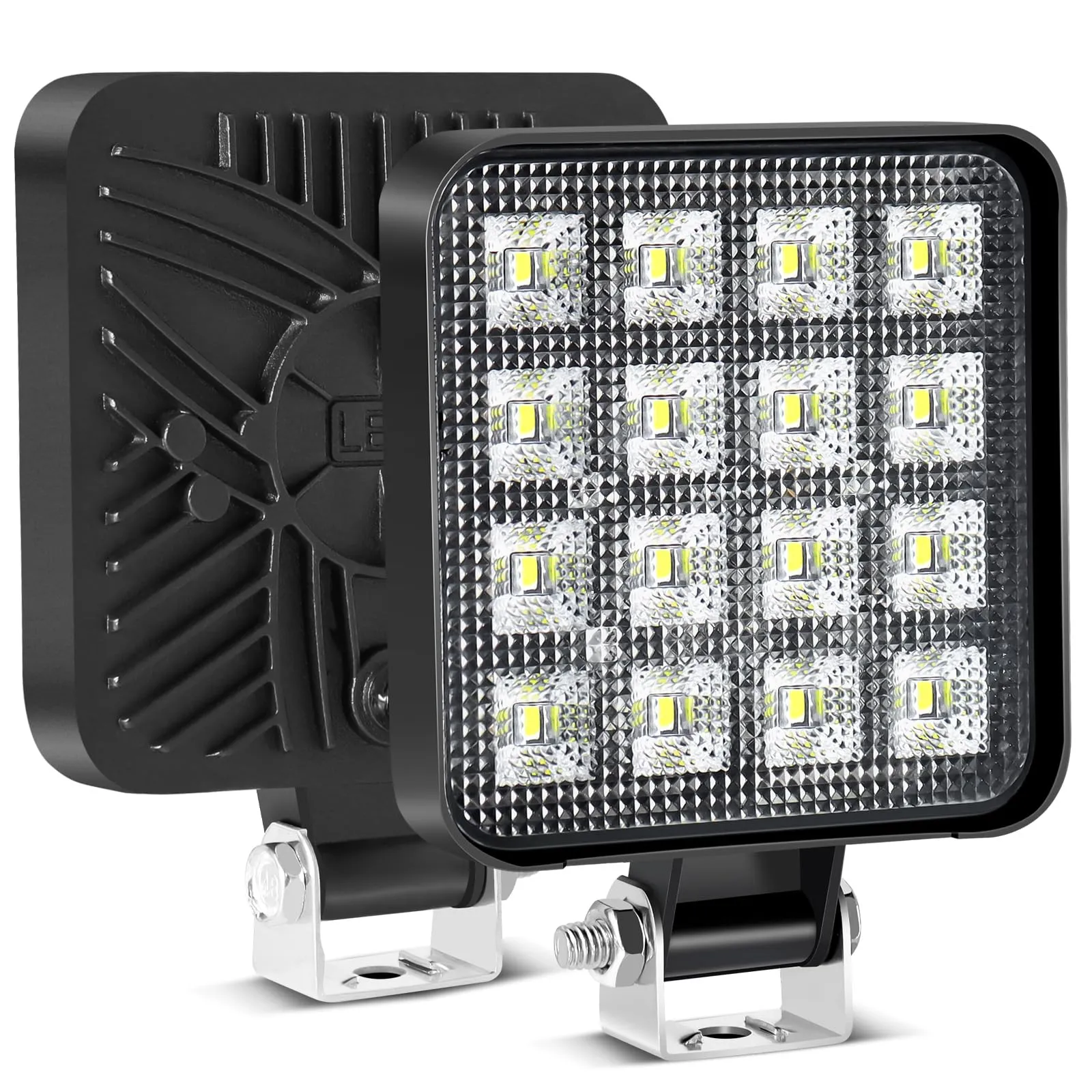 2PCS Faro da Lavoro LED 48W, Mini Fari LED Fuoristrada IP65