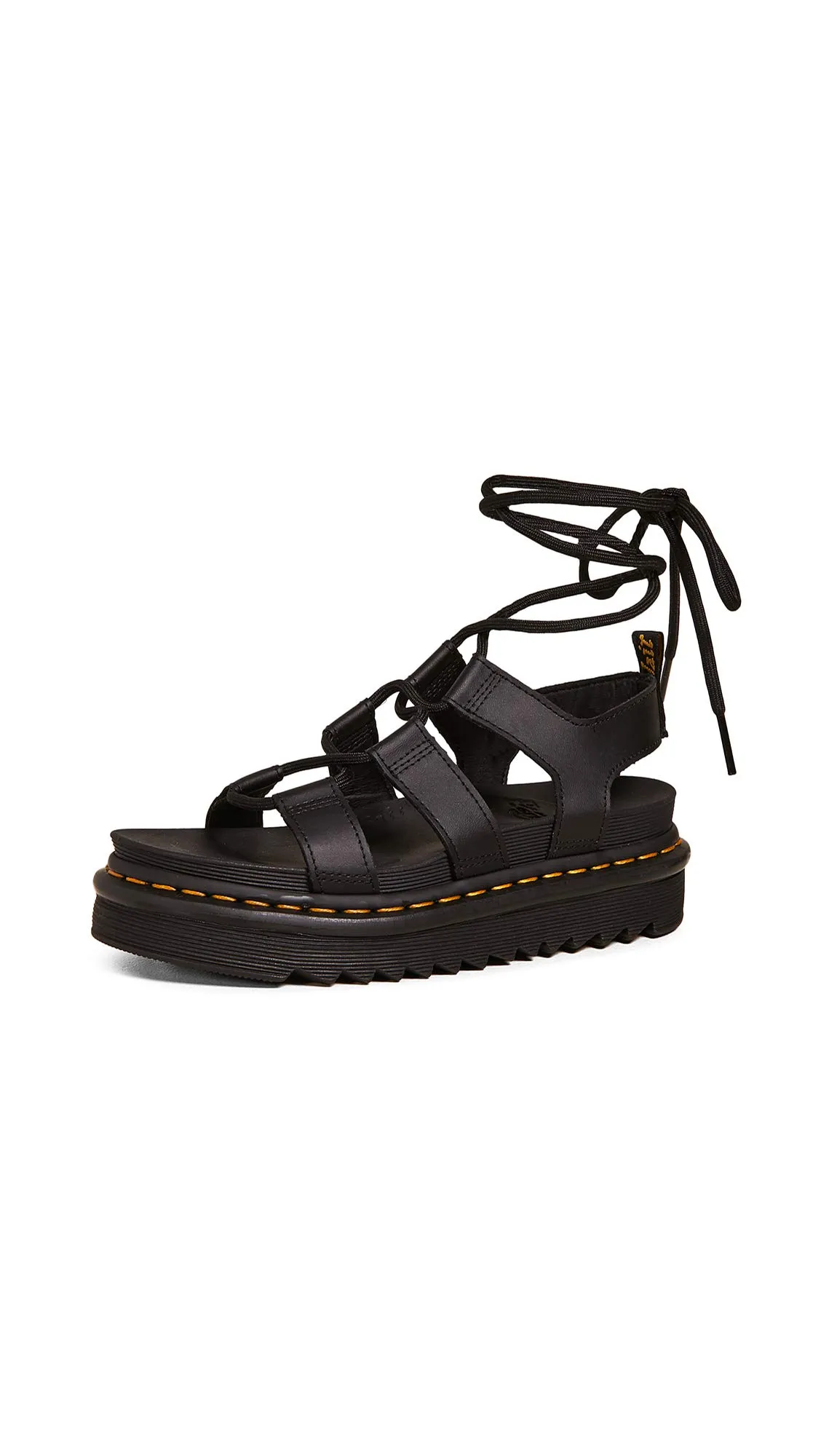 Dr. Martens Nartilla: Sandali Gladiatore in Pelle Nera