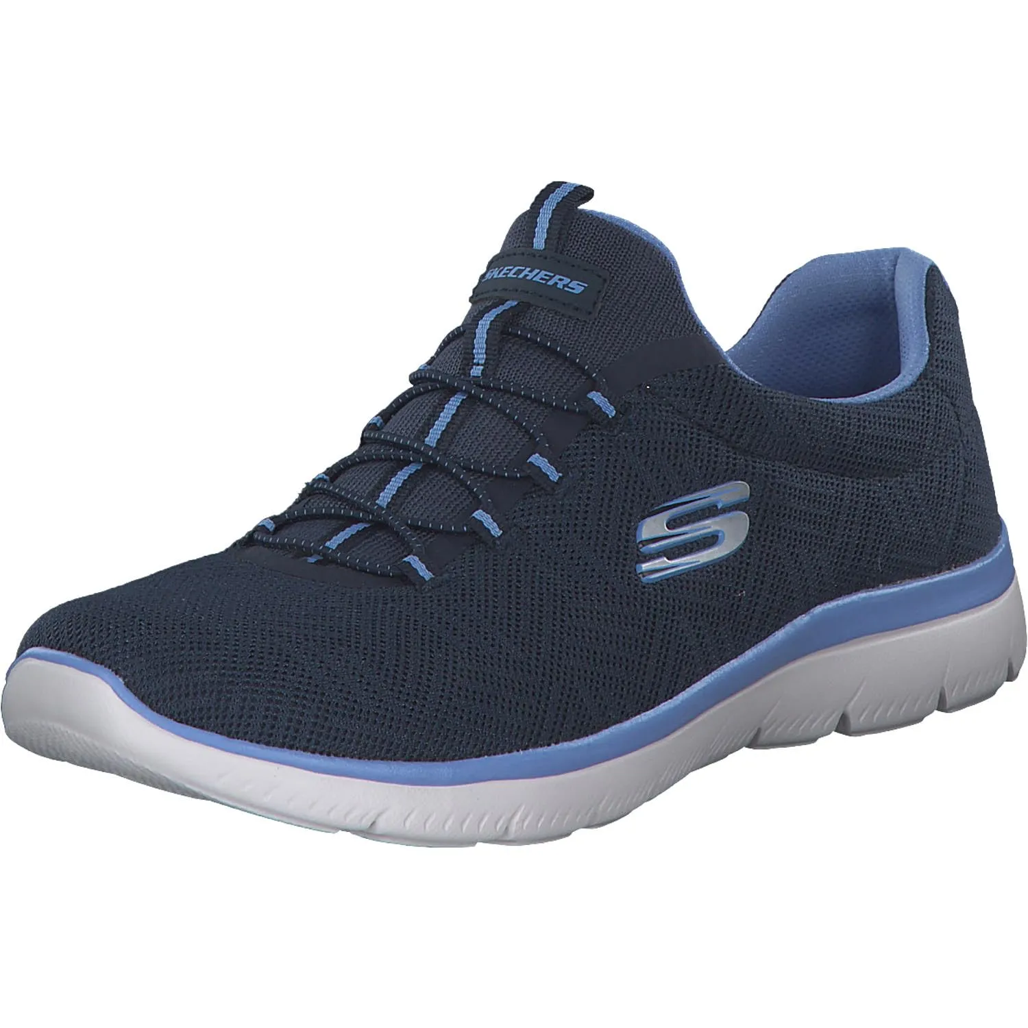 Skechers Summits Artistry Chic, Scarpe da Ginnastica Donna, Bordo Blu A Rete Blu Navy