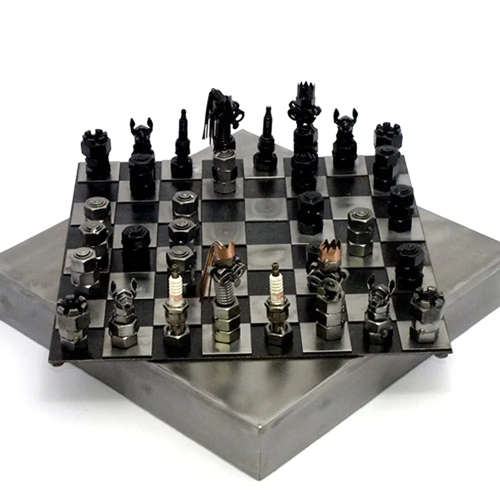 Scacchiera in metallo artigianale Metal Idea