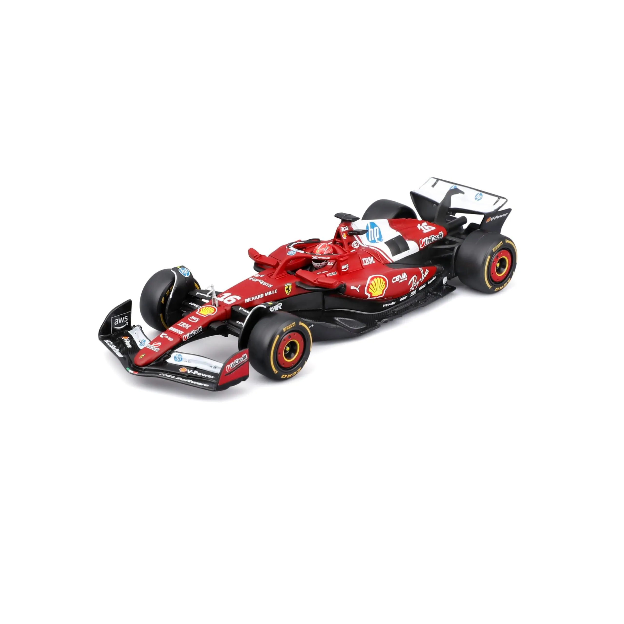 Bburago - Ferrari SF-25 F1 2025 #16 Leclerc con Casco, Scala 1:43