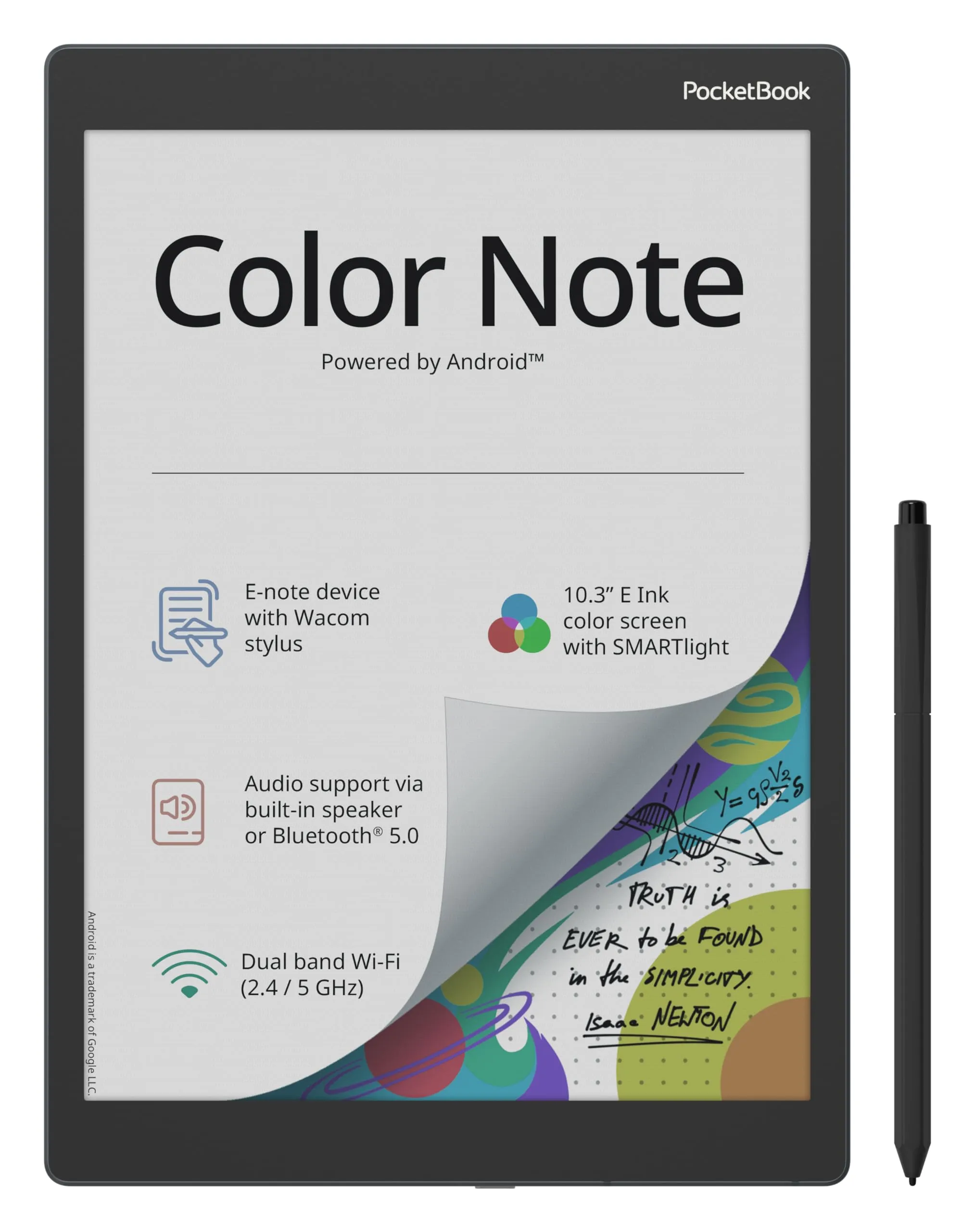 PocketBook Color Note E-reader - E-Ink Kaleido Plus (Grigio Lunare)