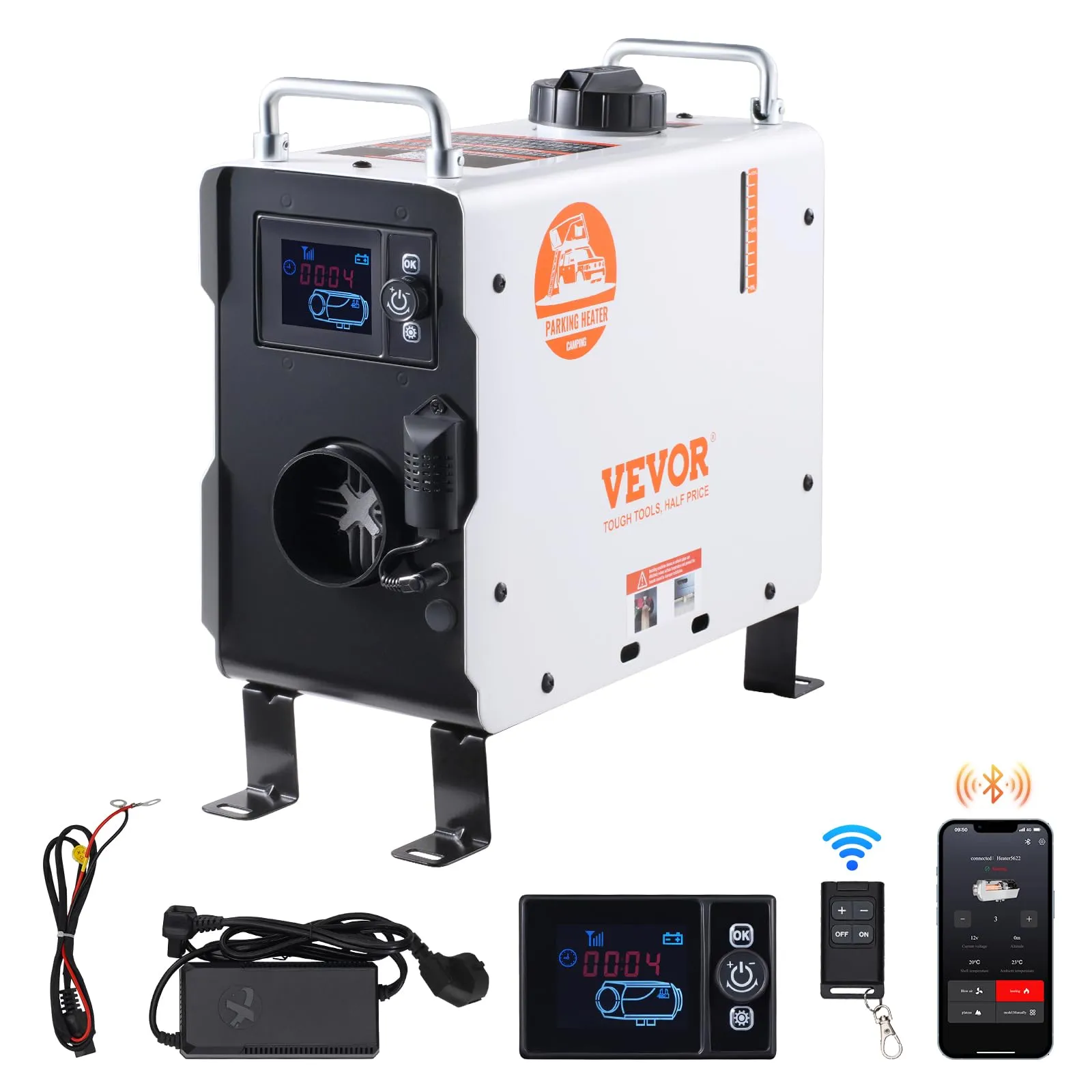 VEVOR Riscaldatore ad Aria Diesel 8kW con Bluetooth e Regolazione Altitudine