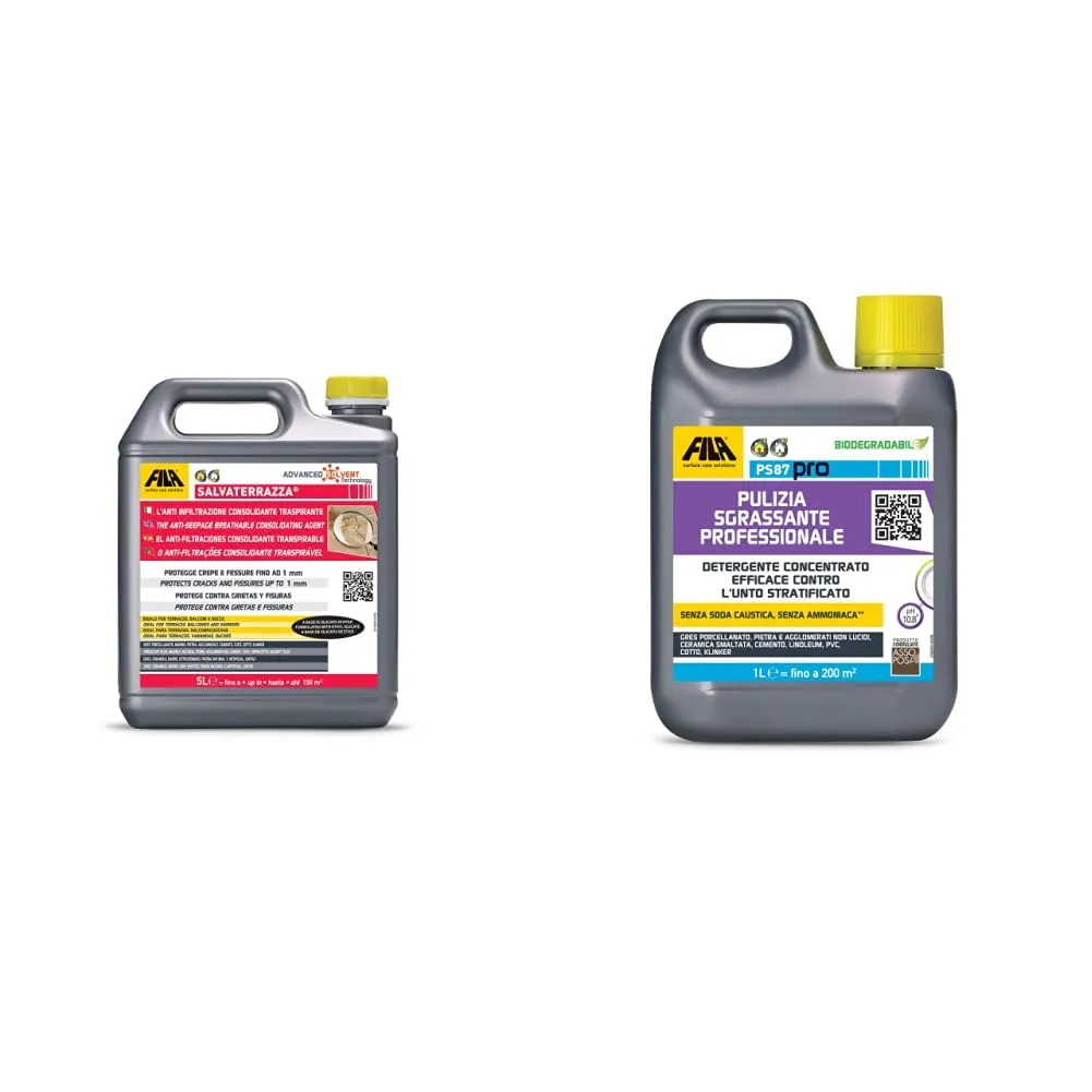 FILA Kit Protezione e Pulizia Terrazzi: SALVATERRAZZA 5L e PS87 PRO