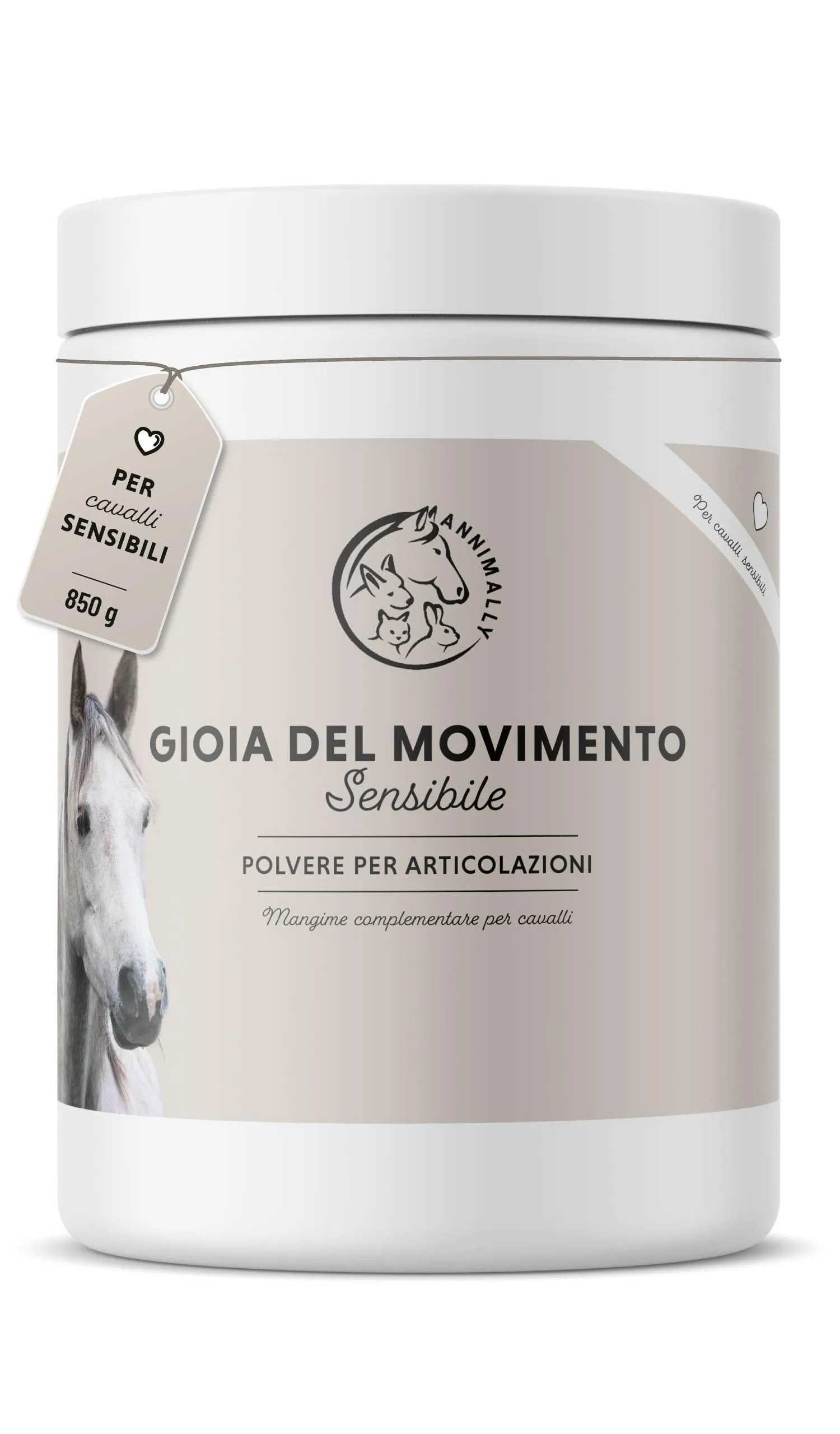 Polvere per Articolazioni Cavalli Sensitiv 850g - Collagene, Camomilla, MSM, Glucosamina, Condroitina