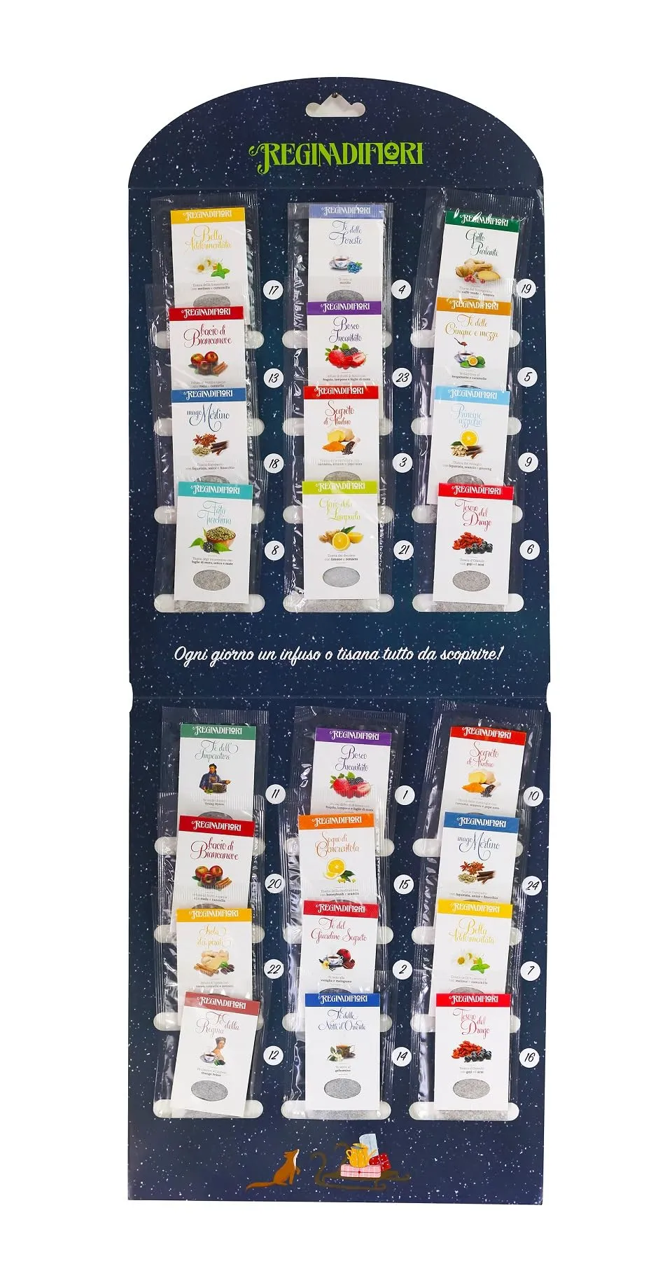 Regina di Fiori - Calendario dell'Avvento Tè e Tisane - 24 Filtri Assortiti