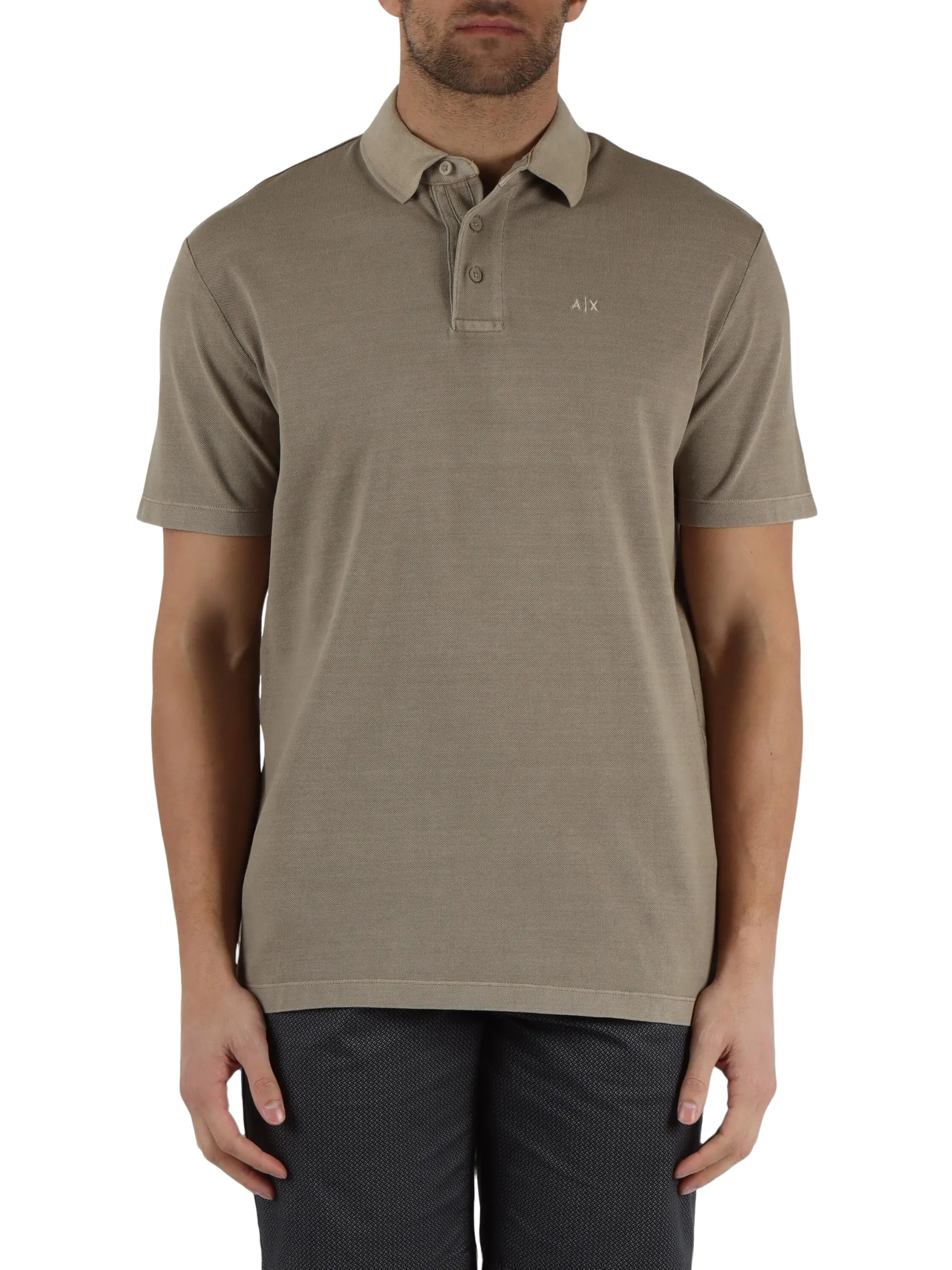 Armani Exchange Polo Uomo Urban Heights Logo Ricamato Anacardi