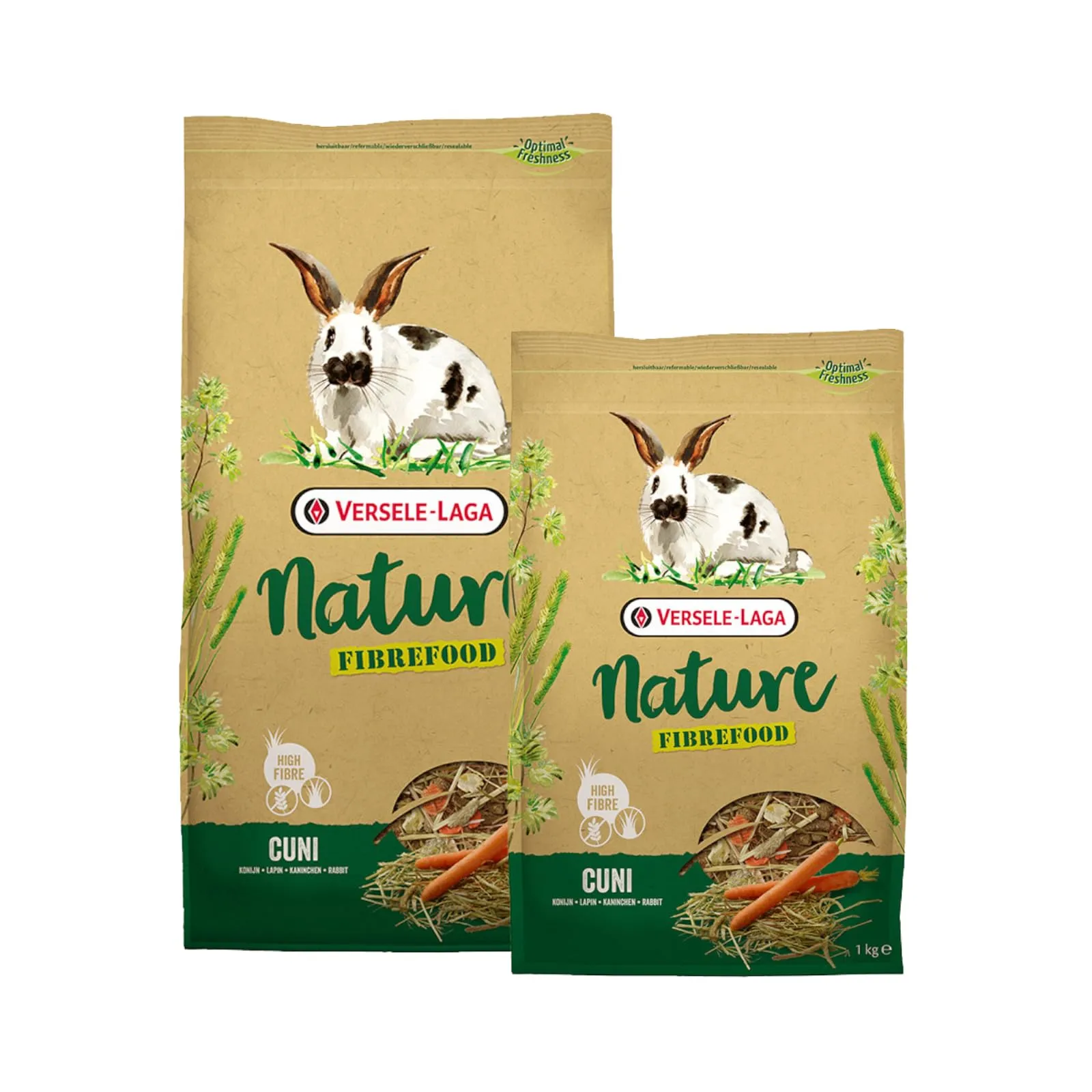 Versele-Laga Nature Fibrefood Cuni | 2,75 kg | Alimento completo per conigli sensibili | Miscela varia ricca di erbe e verdure diverse | Senza cereali
