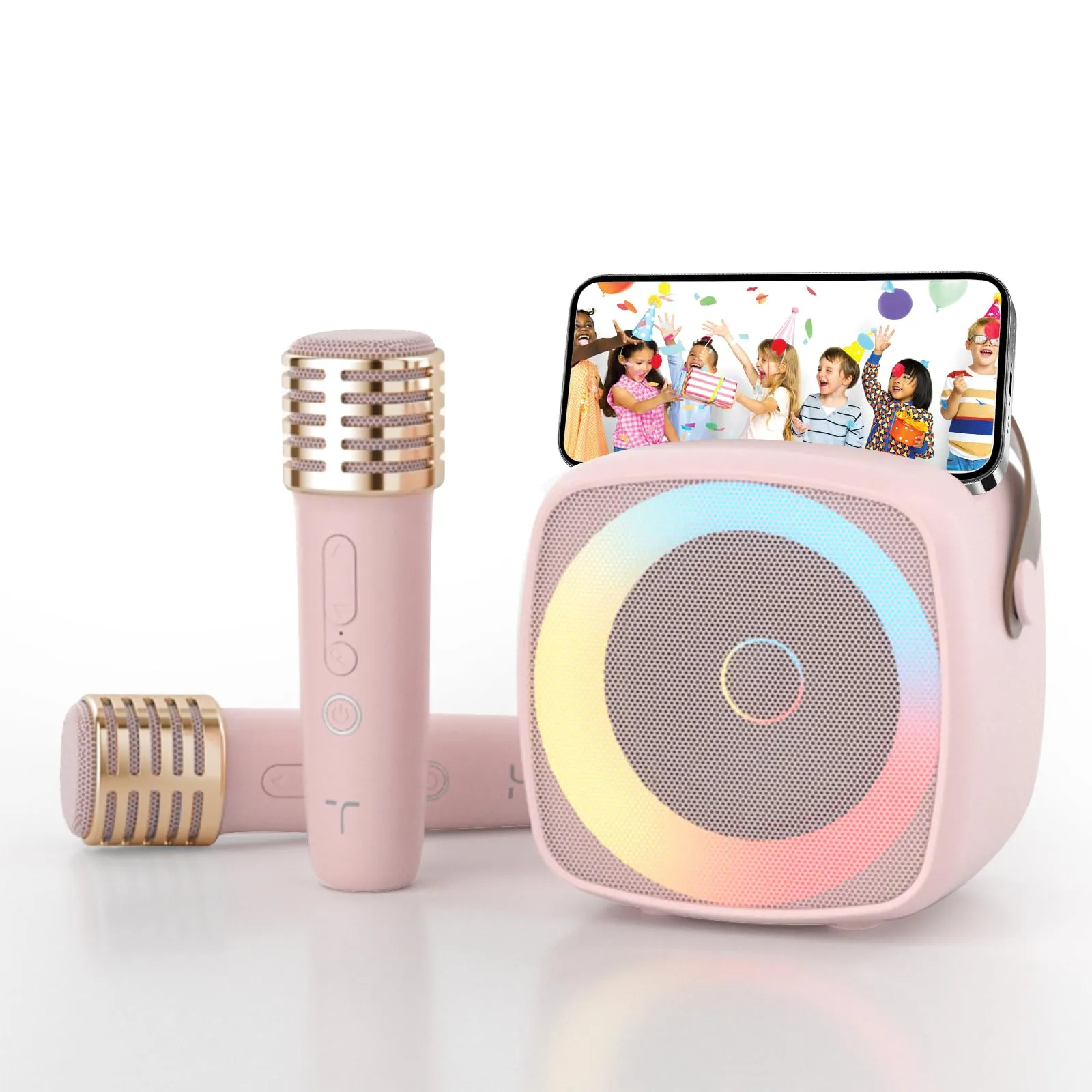 Karaoke per Bambini con 2 Microfoni Rosa