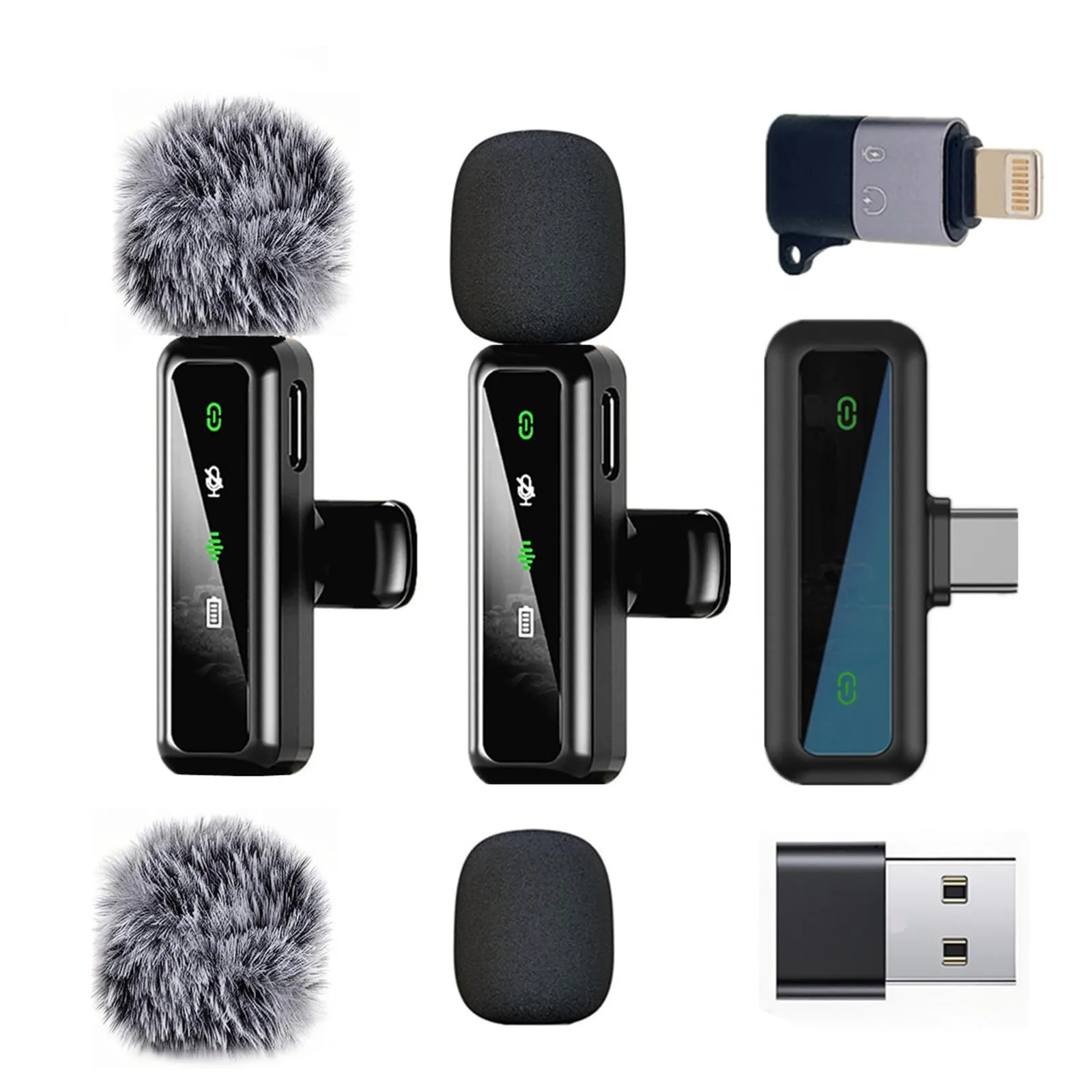 Microfono Lavalier Wireless per iPhone Android iPad, Mini Microfono Wireless per Registrazione Video, Streaming, Podcast, Vlogging, Youtube, Tiktok, Trasmissioni Live e Interviste