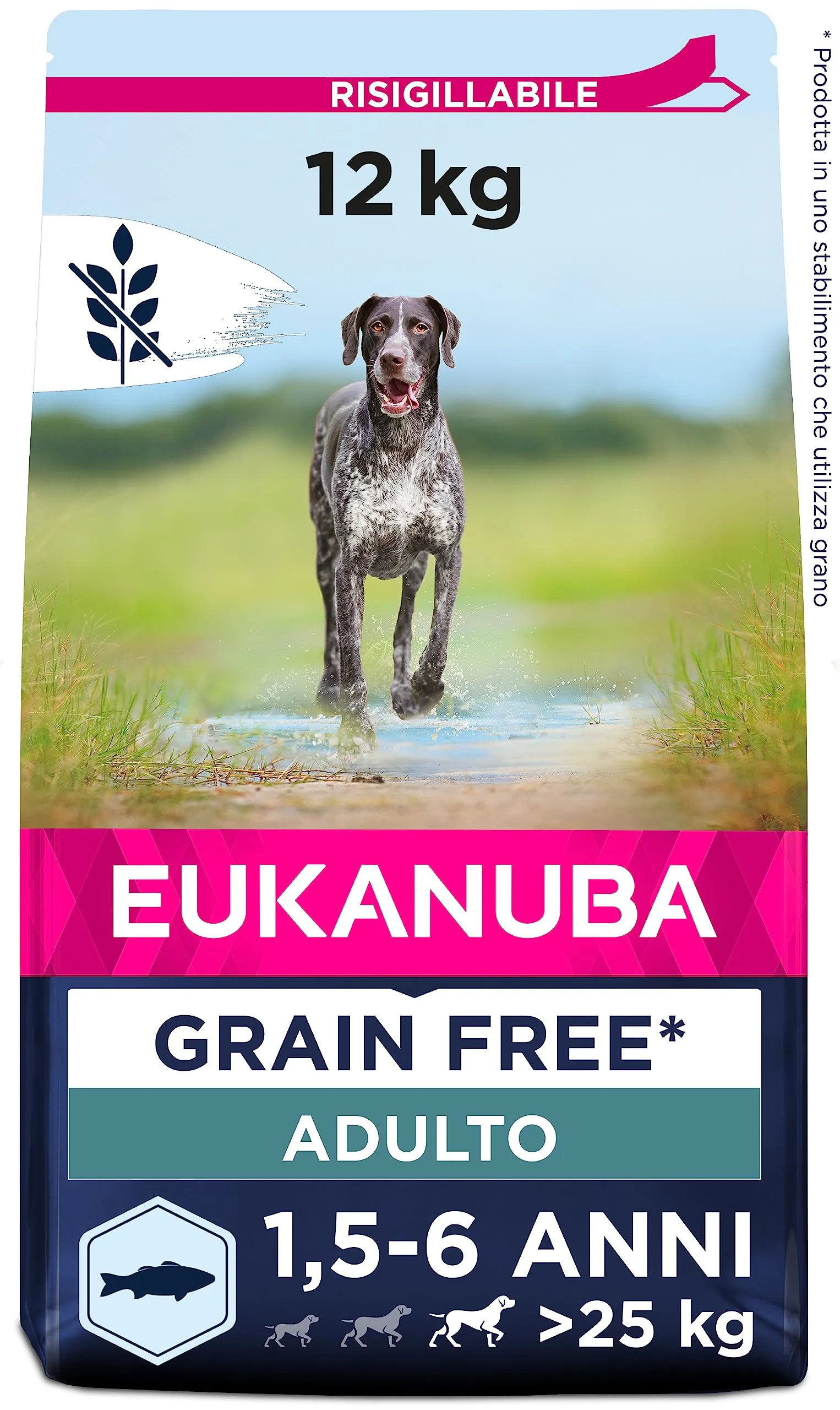 Eukanuba Grain Free* Salmone per Cani Adulti Taglia Grande 12kg
