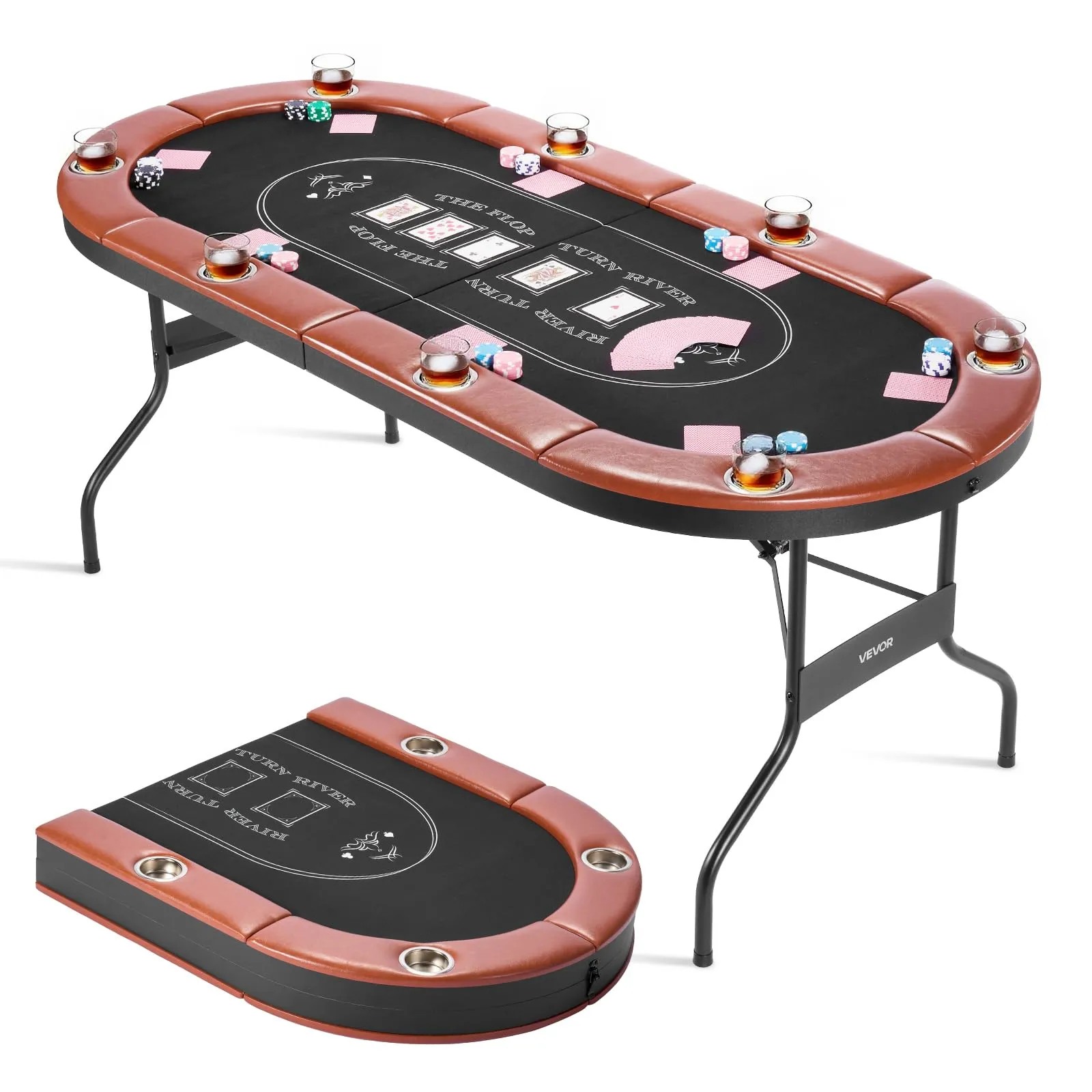 VEVOR Tavolo da Poker Pieghevole per 8 Giocatori