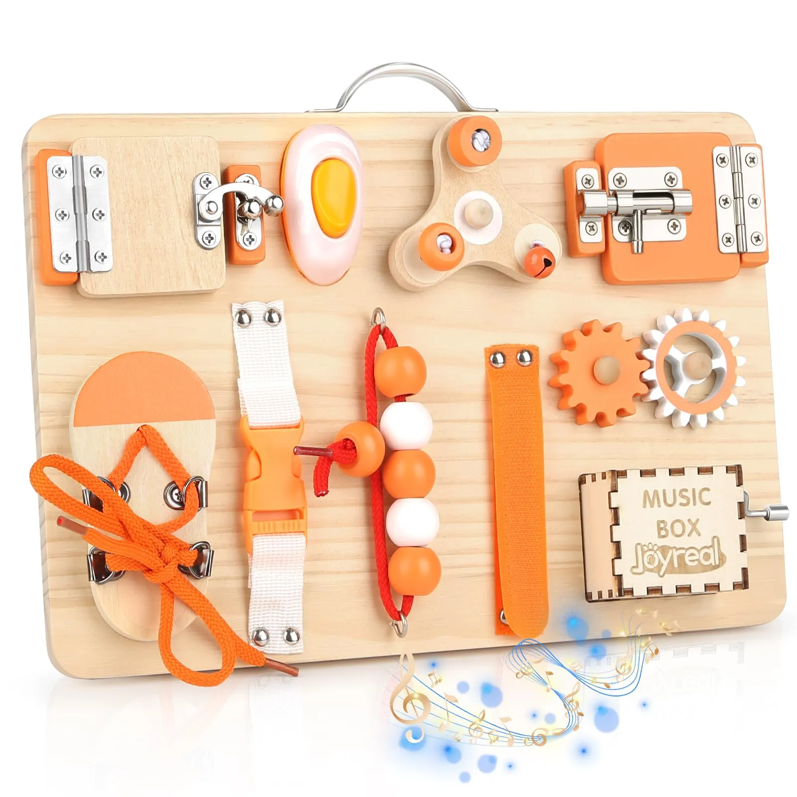 Pannello Sensoriale Montessori per Bambini - Busy Board in Legno