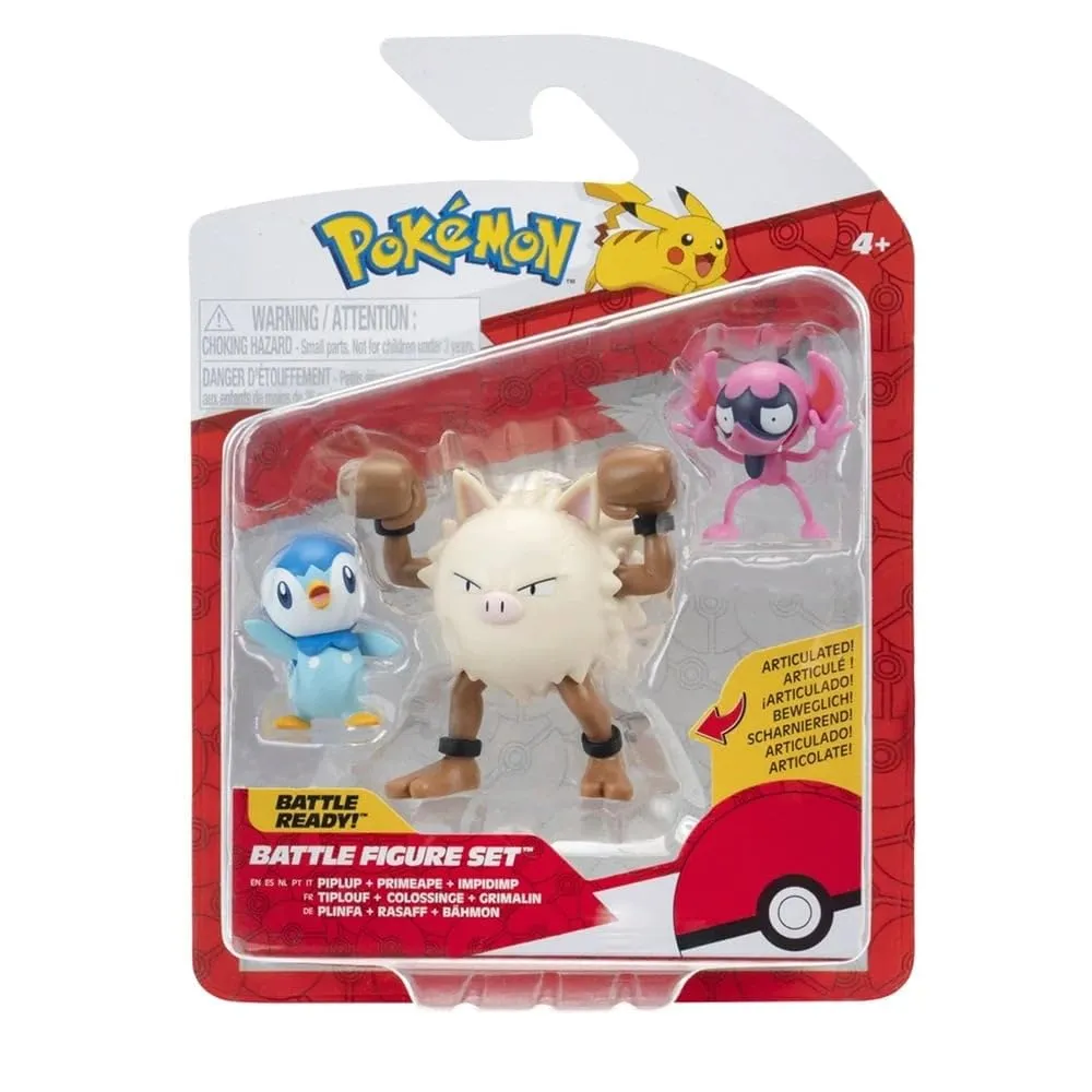 Pokémon PKW4088 - Set di Figure da Battaglia Bähmon, Plinfa, Rasaff