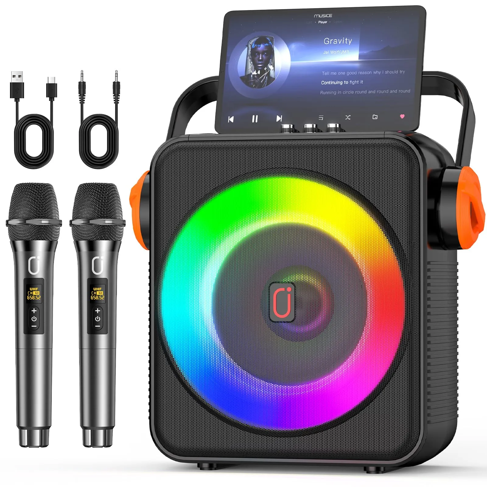 JYX Karaoke con Microfono - Sistema PA Portatile Bluetooth 5.3