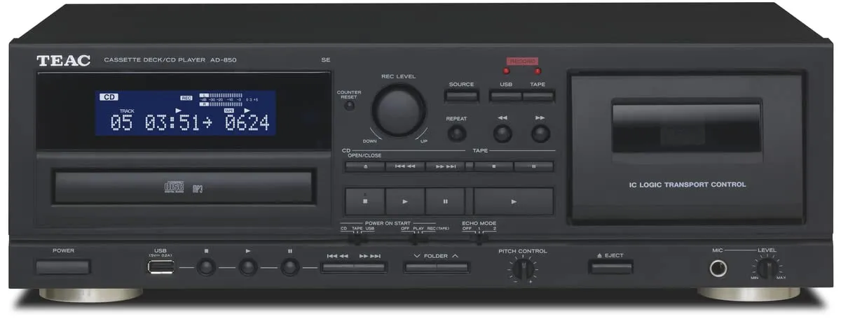 TEAC AD-850-SE Lettore CD, Cassette e USB - Nero