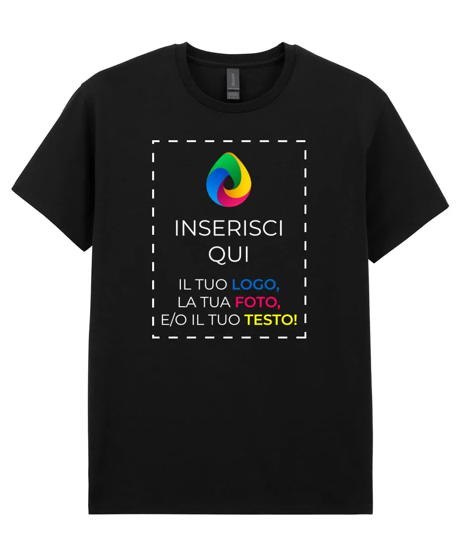 Teetaly Maglietta Personalizzata Uomo Cotone Organico - Stampa Fronte Retro