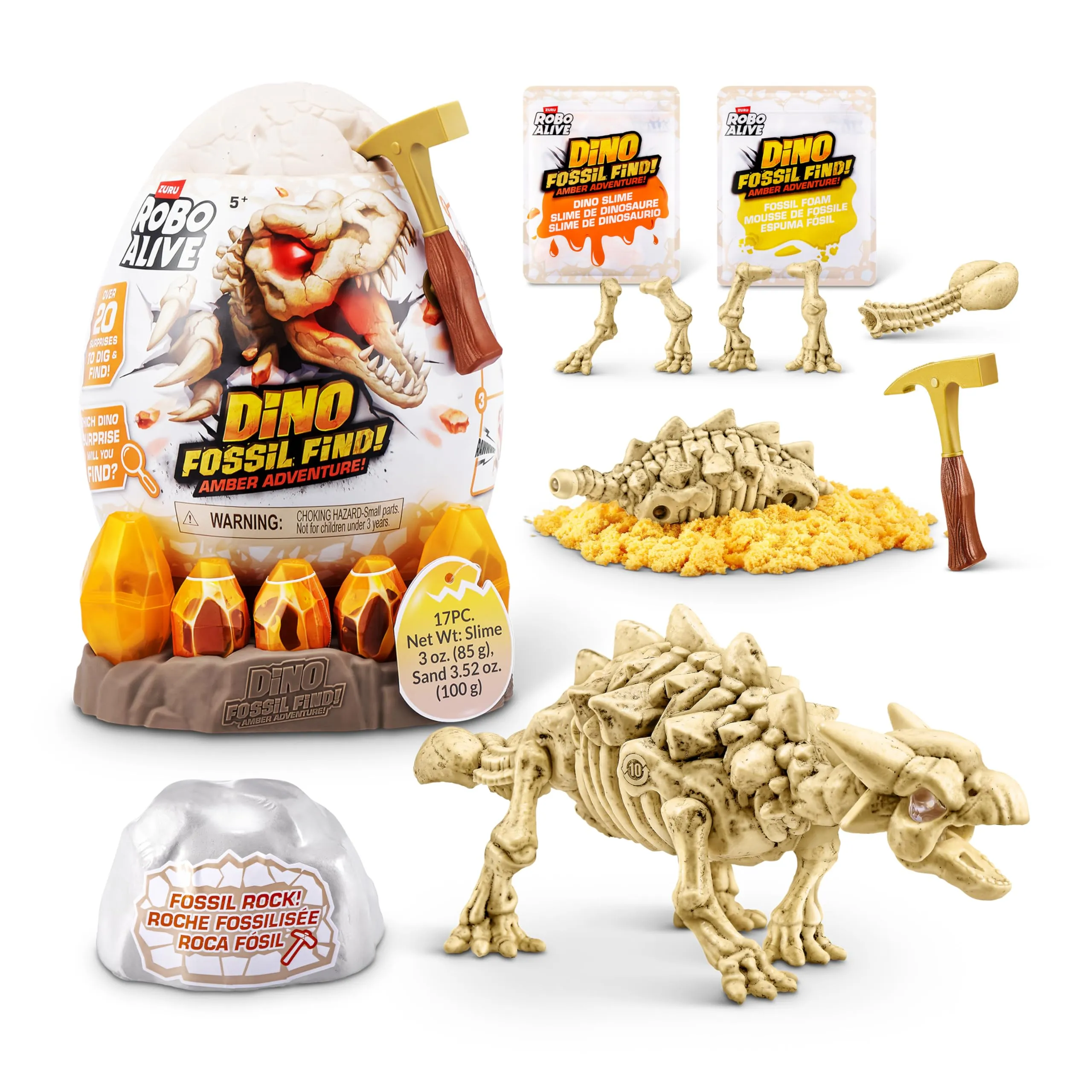 ROBO ALIVE Fossil Find Amber Adventure Ankylosaurus
