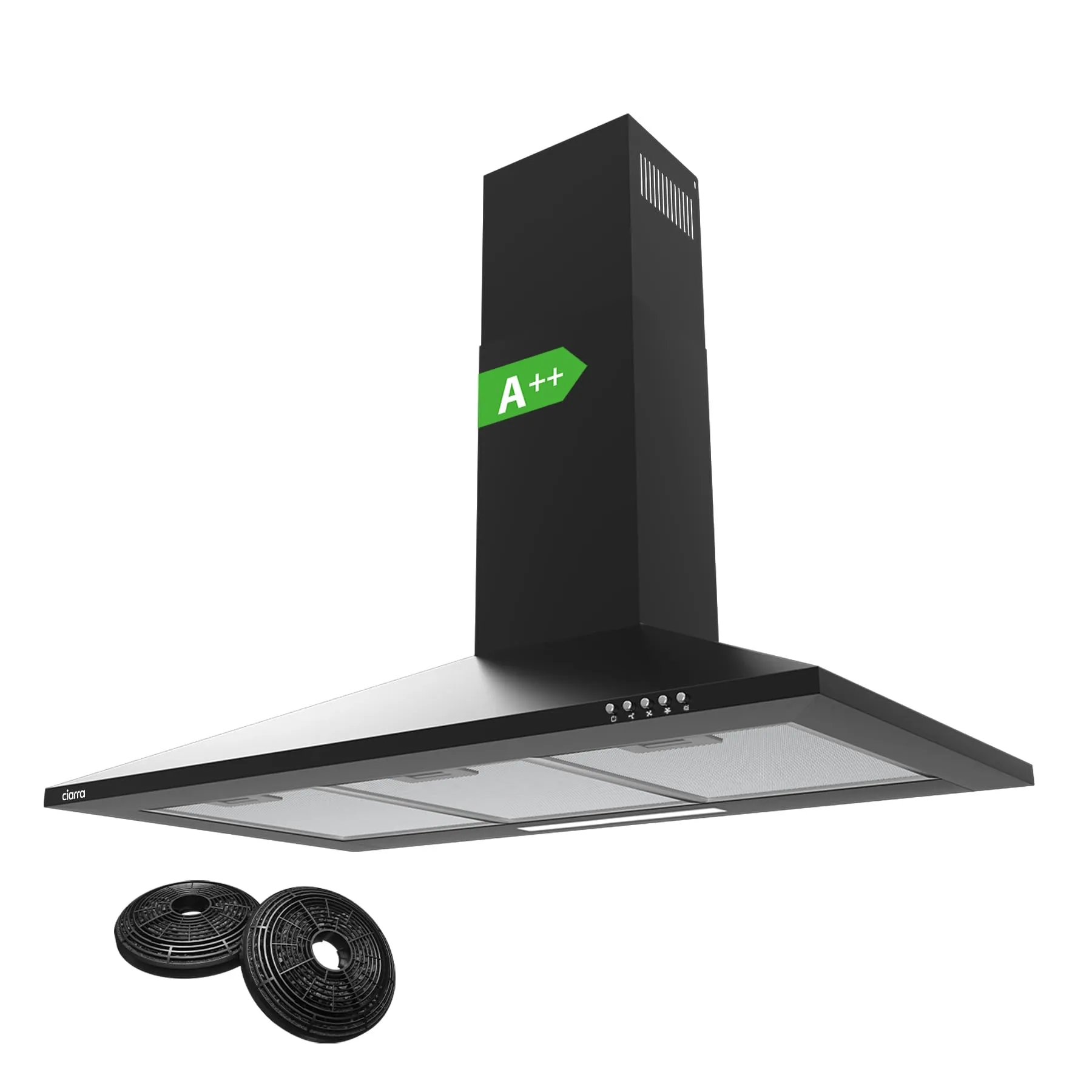 CIARRA Cappa Aspirante 90 cm - Classe A++ - Design Nero Elegante