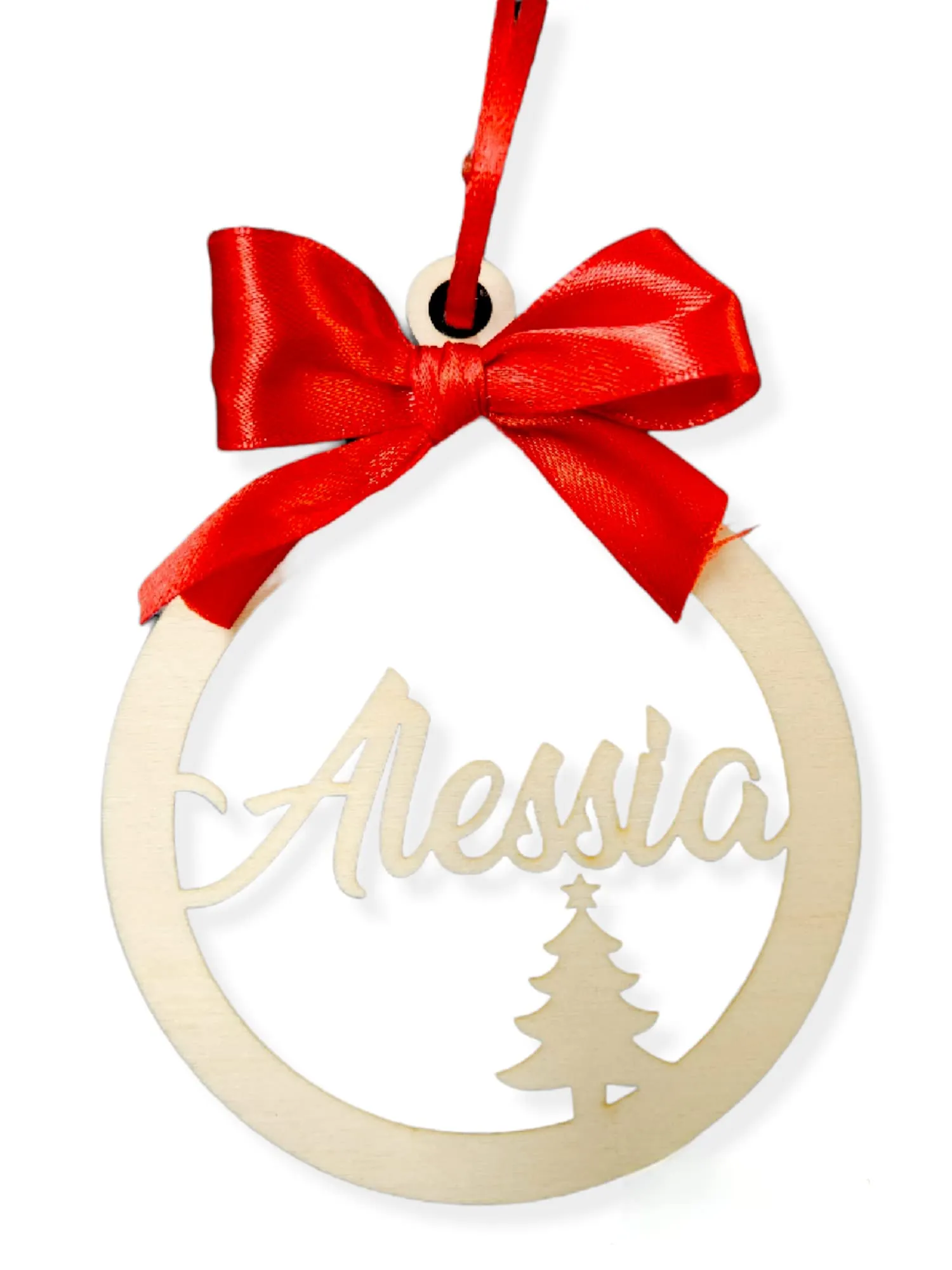 Palla di Legno Personalizzata per Albero di Natale - Decorazione Natalizia 2024