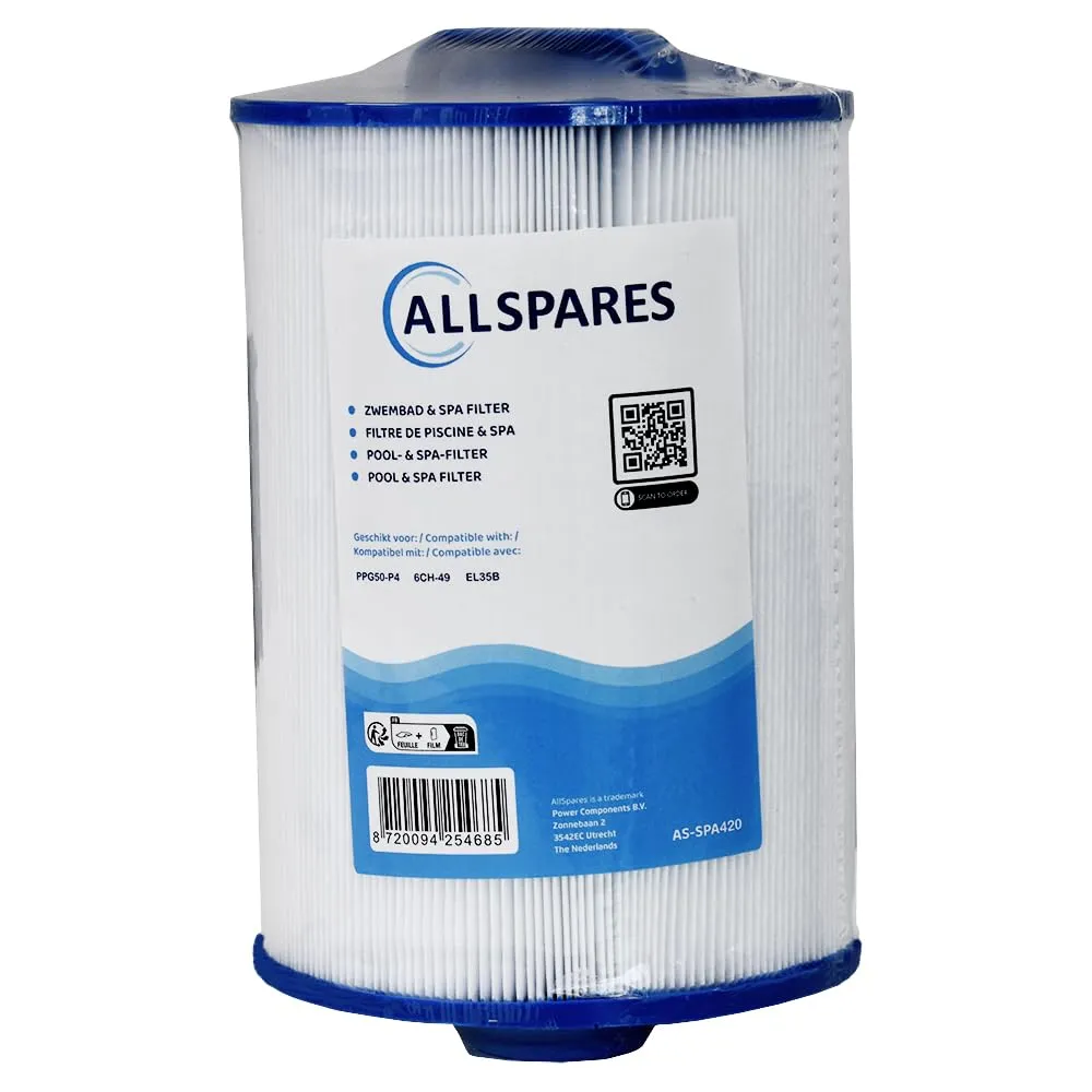 Filtro AllSpares per Idromassaggio Whirlpool SC733 / 6CH-49 / FC-0314