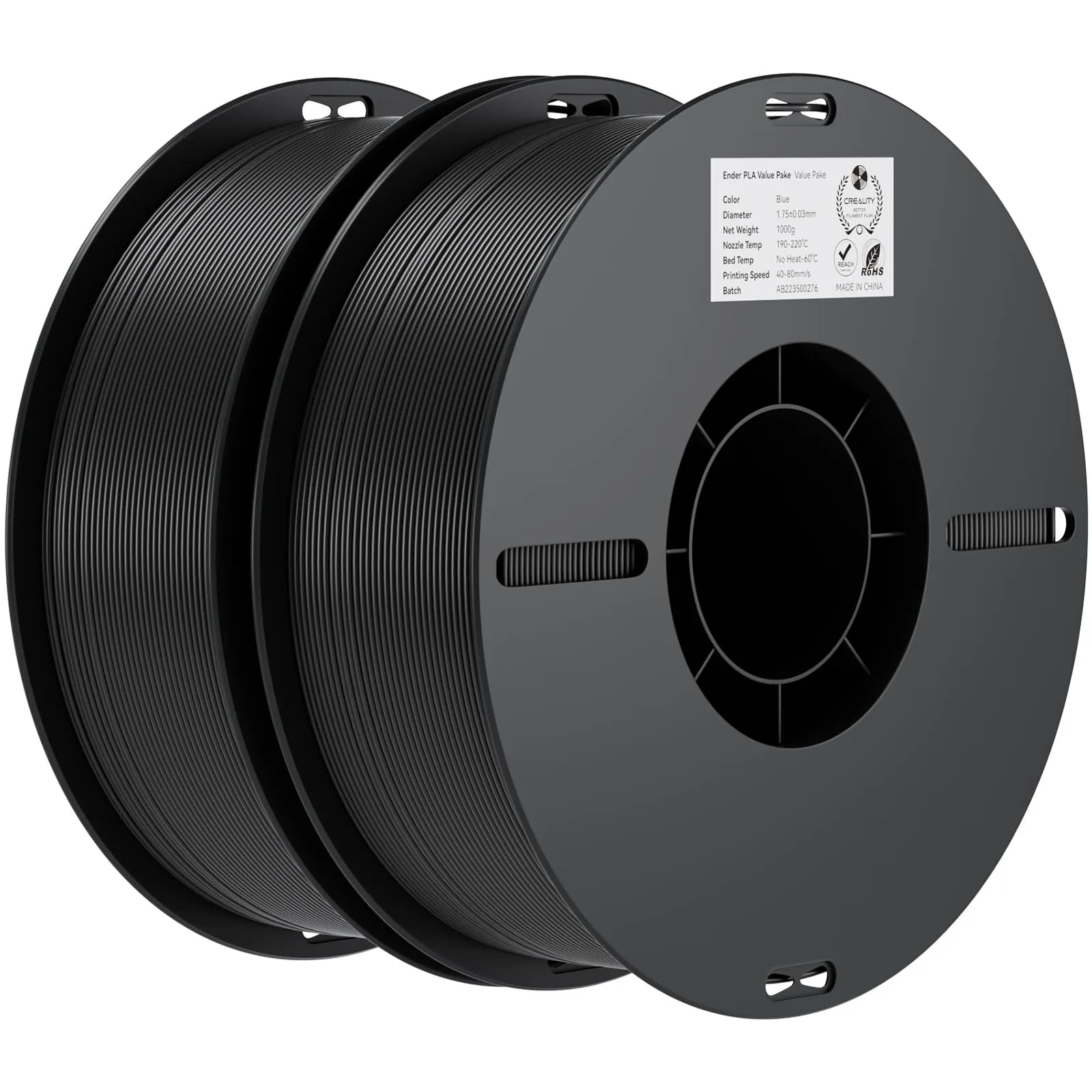 Creality Ender PLA Filamento 1,75 mm - Doppia Bobina Nero