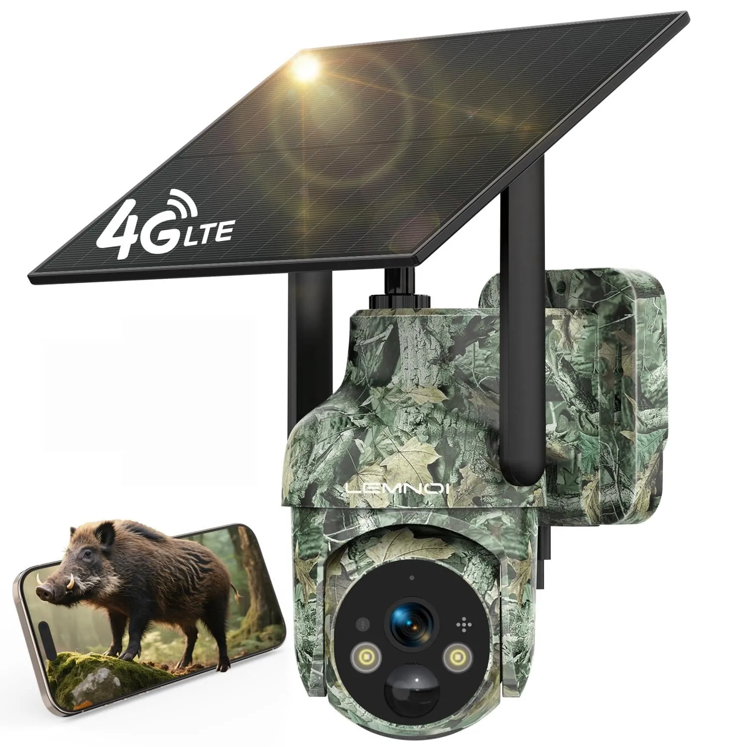 Fototrappola 4G Solare LEMNOI con SIM e SD Preinstallate