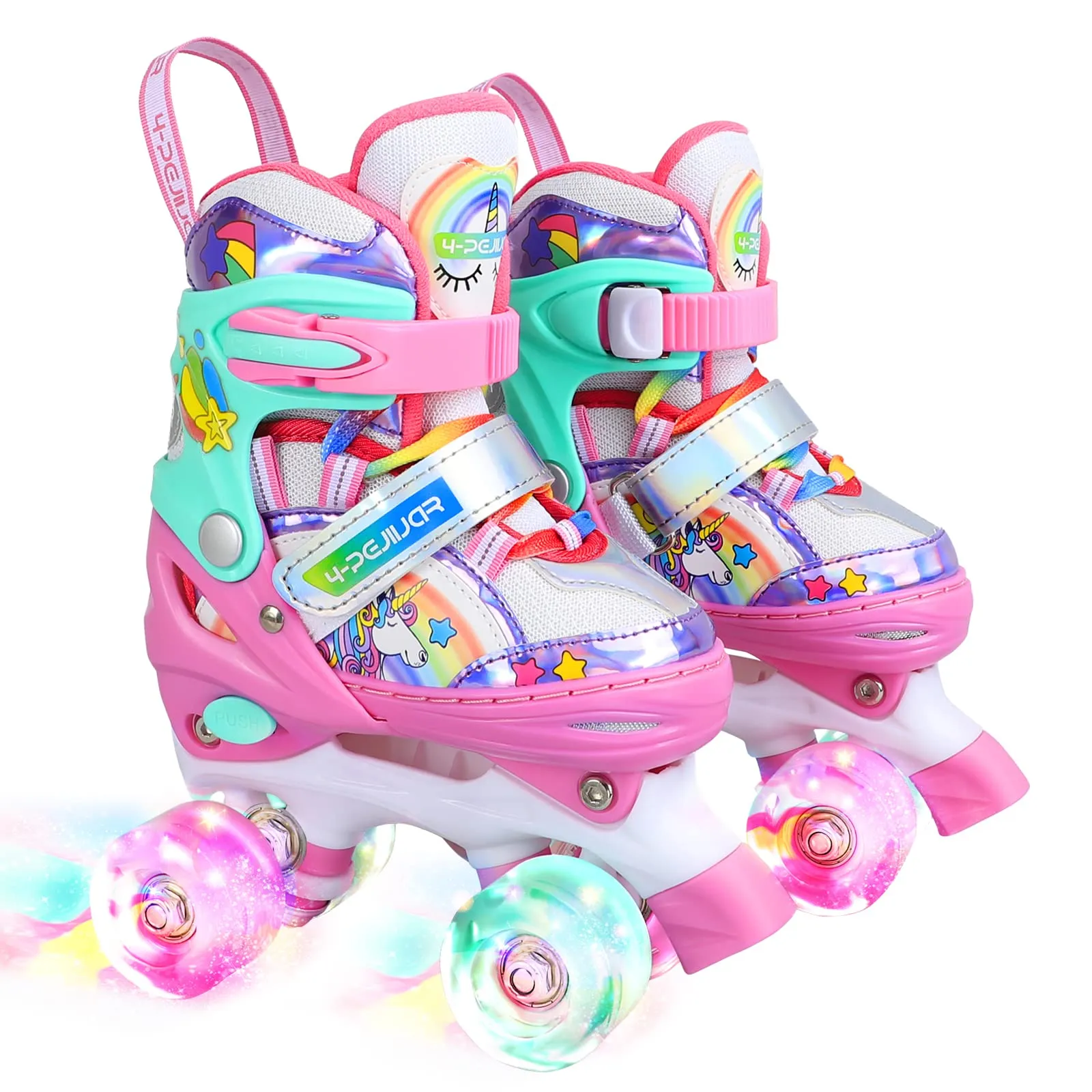 Pattini a Rotelle Unicorno per Bambina: Regolabili e Luminosi