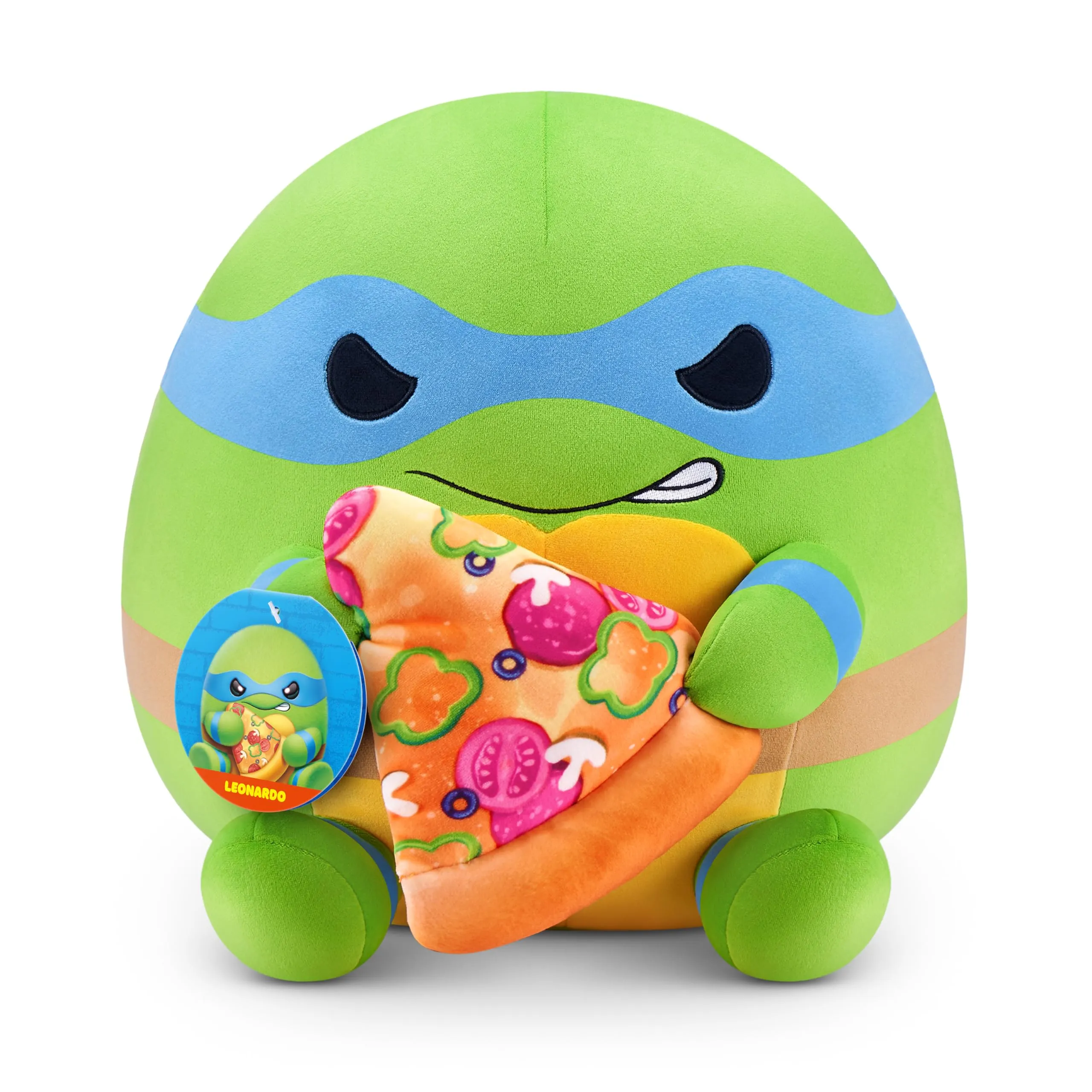 Snackles Tartarughe Ninja Leonardo - Peluche 35cm con Snack Pizza