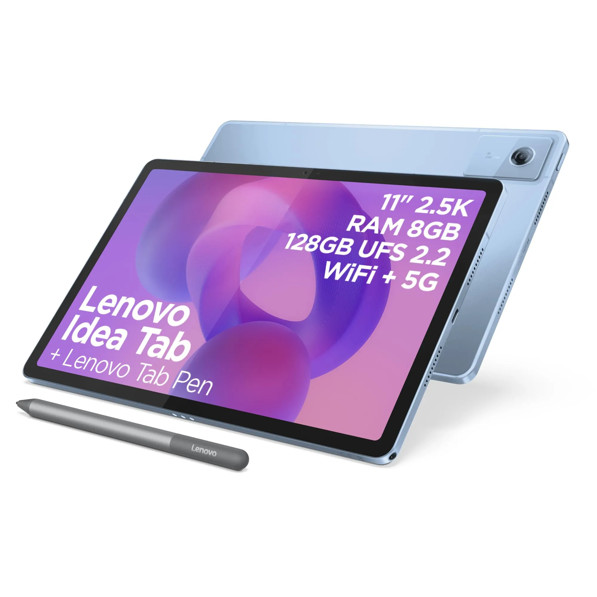 Lenovo Tab IdeaPad - Tablet 11" 2.5K, Mediatek Dimensity 6300, 8GB RAM, 128GB, Android 15, Penna Inclusa - Blu