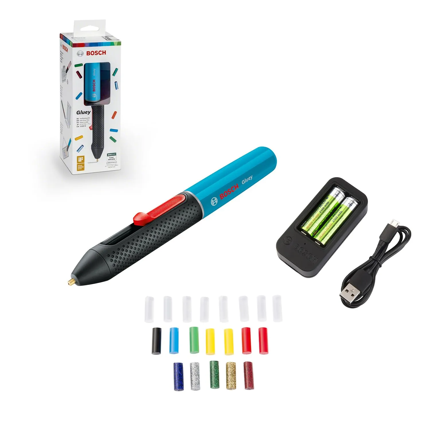 Bosch Gluey Lagoon Blue Penna Incollatrice a Caldo a Batteria