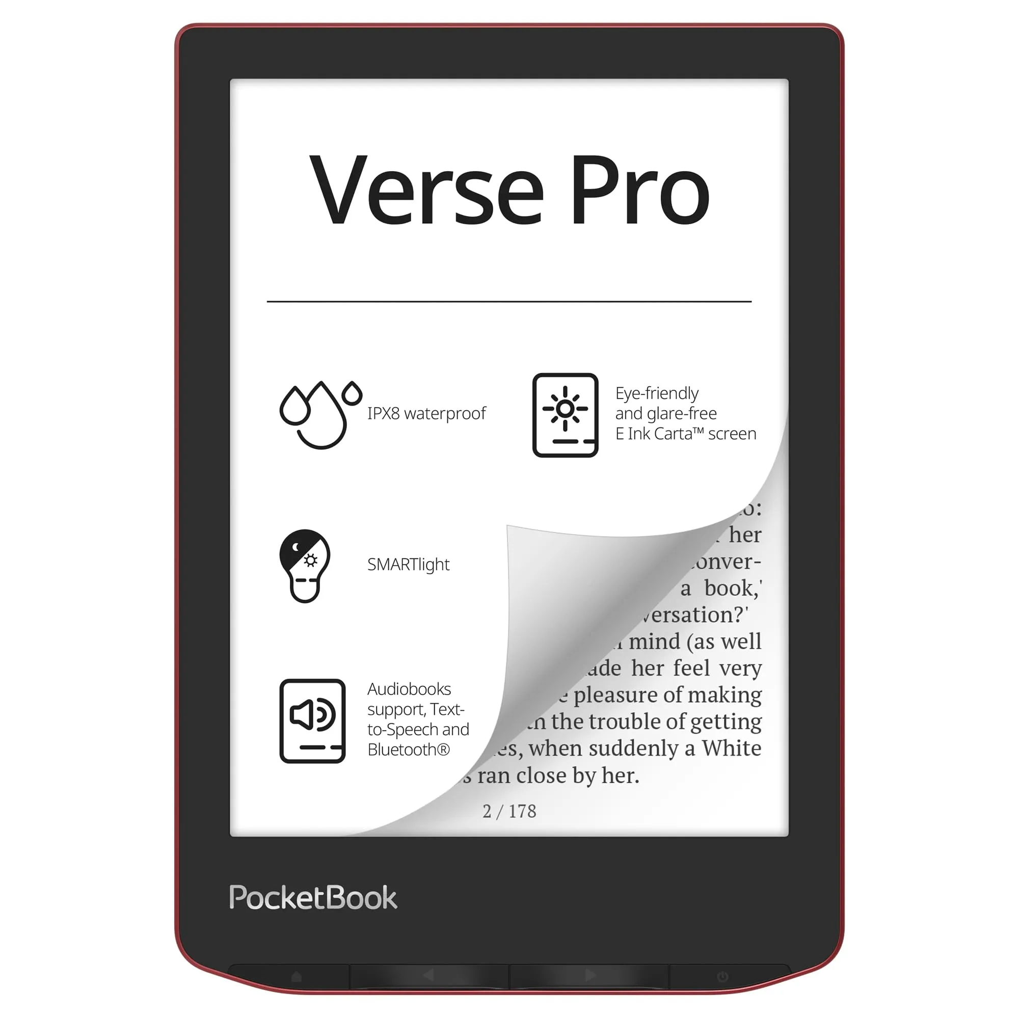 PocketBook Verse Pro Rosso Passione: E-reader 6" con Audio e Smartlight