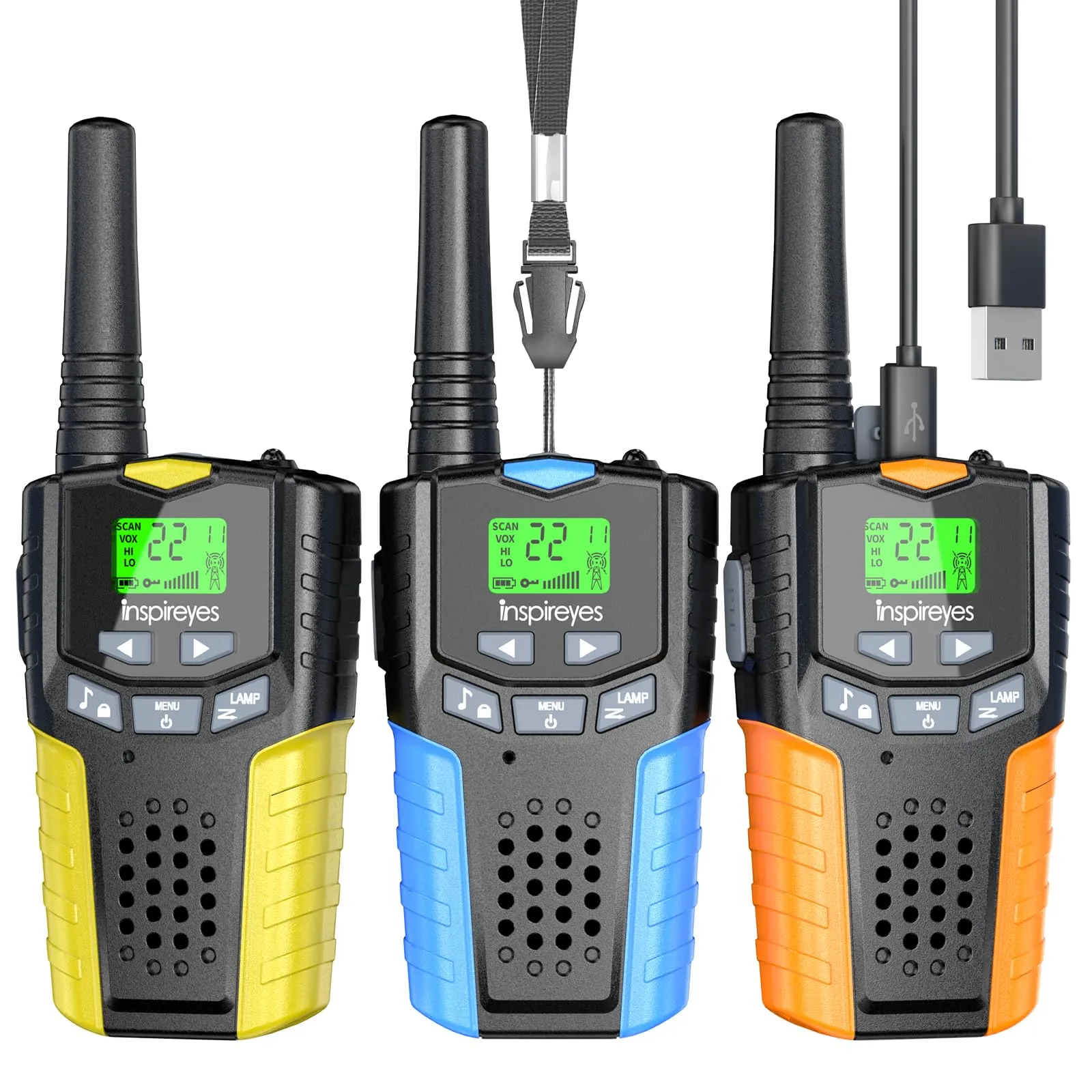 Inspireyes Walkie-Talkie Bambini Ricaricabili - Confezione da 3