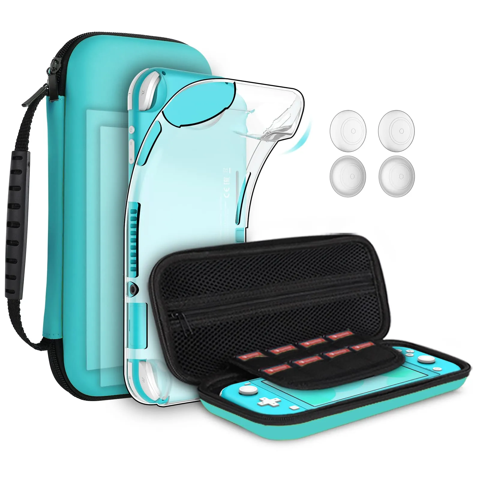 Kit Accessori 8 in 1 GeeRic per Nintendo Switch Lite - Turchese