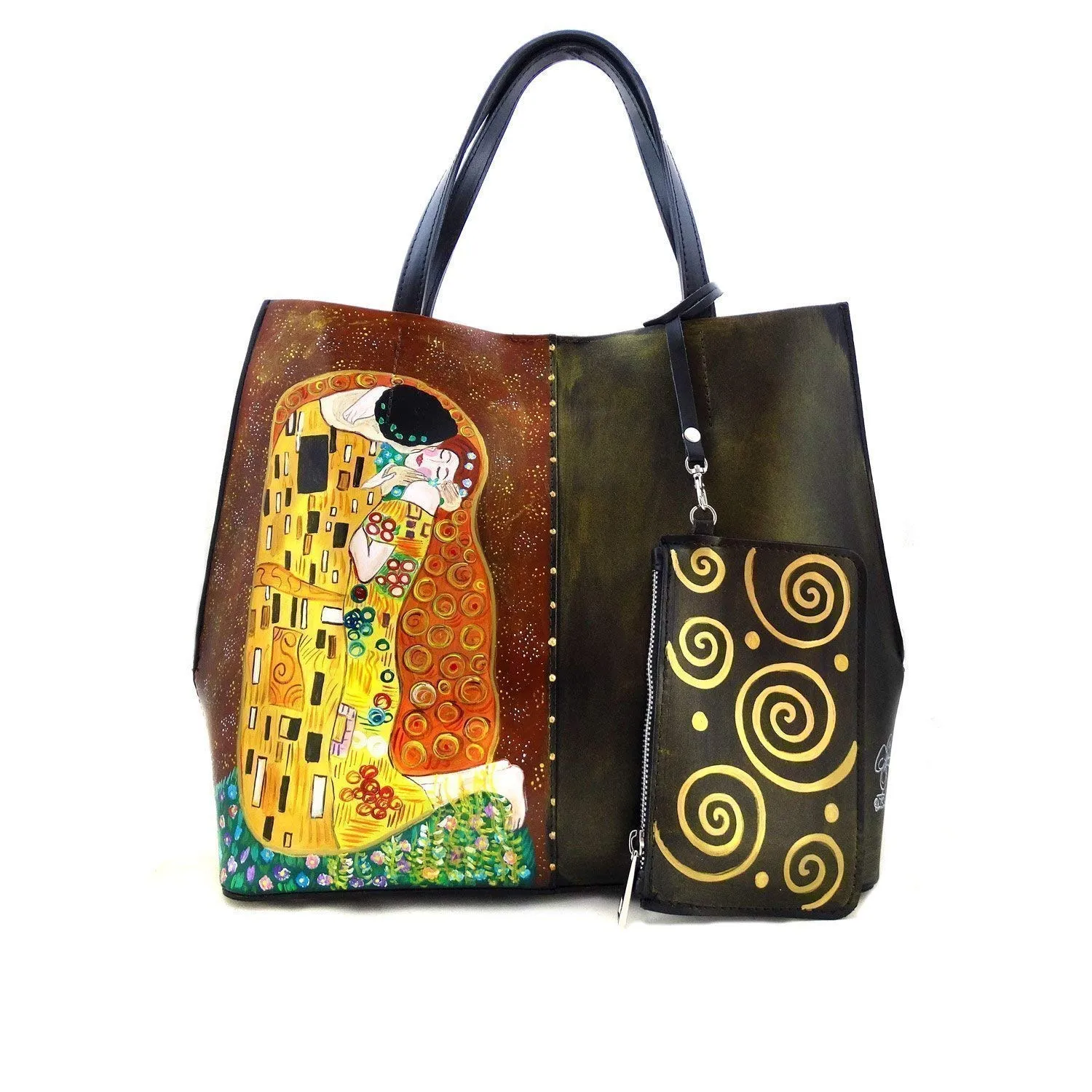 Borsa in pelle dipinta a mano – IL BACIO DI KLIMT