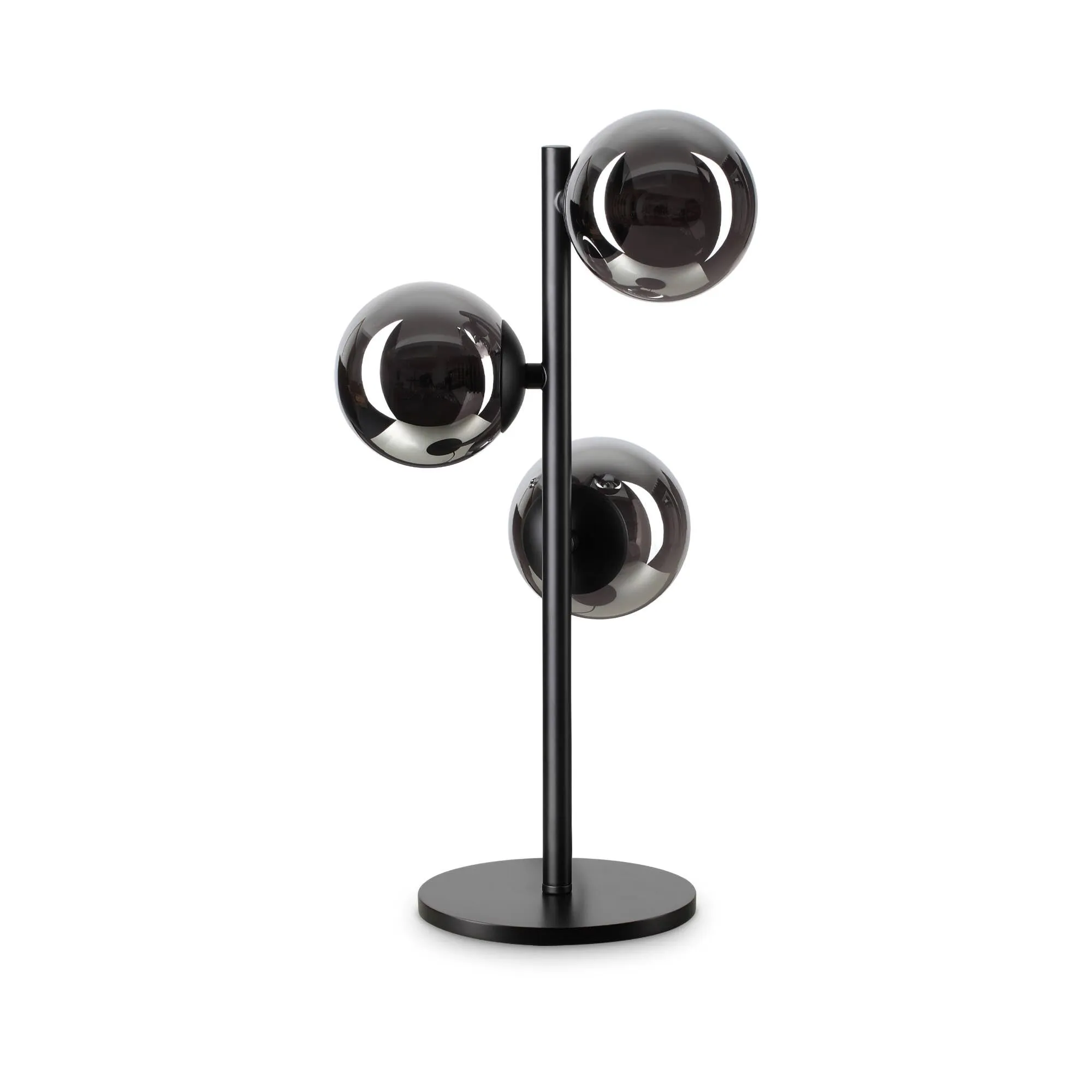 Ideal Lux PERLAGE Lampada da tavolo nera con 3 globi luminosi