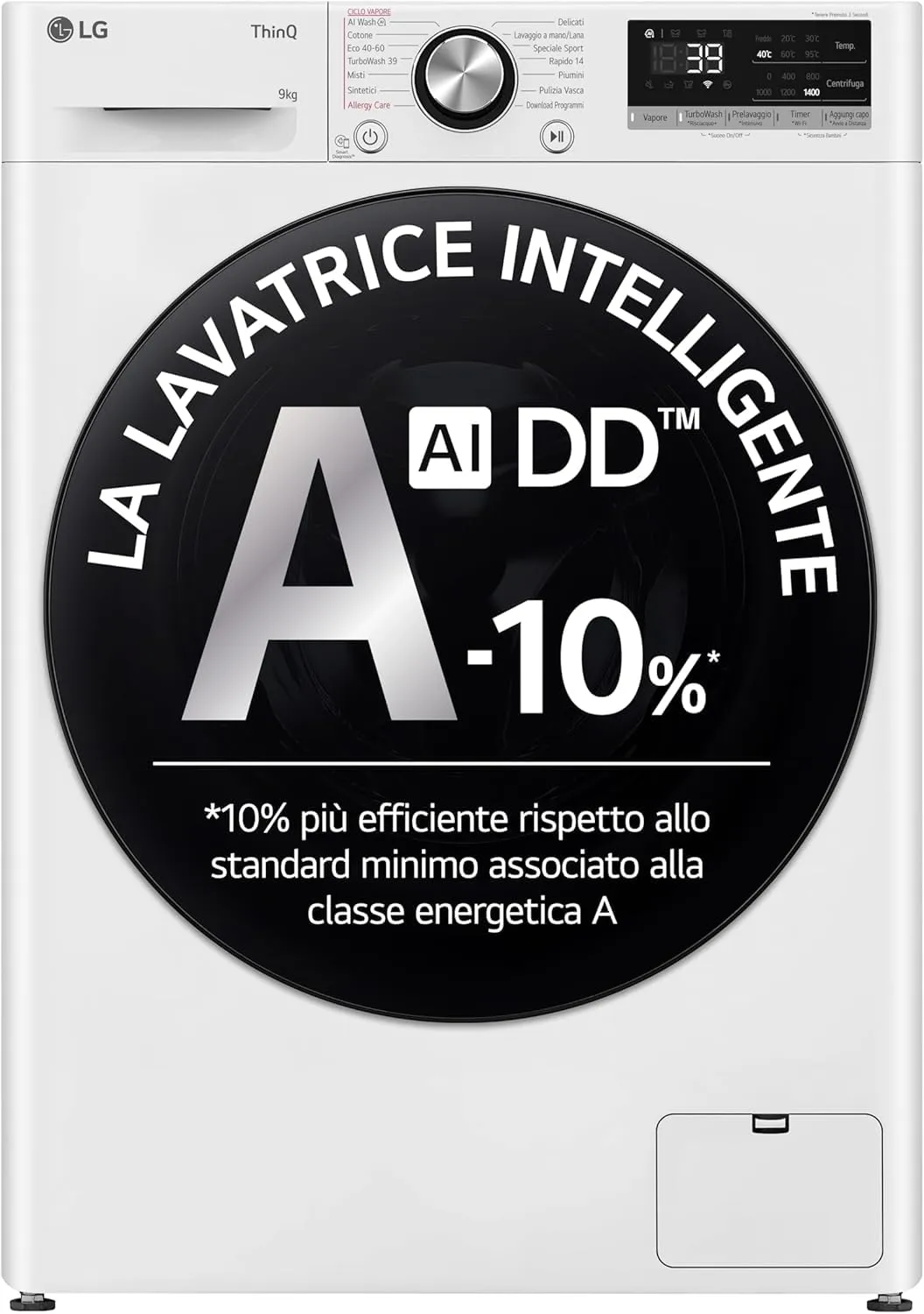 LG AI DD F4R7009TSWB Lavatrice 9 kg Classe A -10%