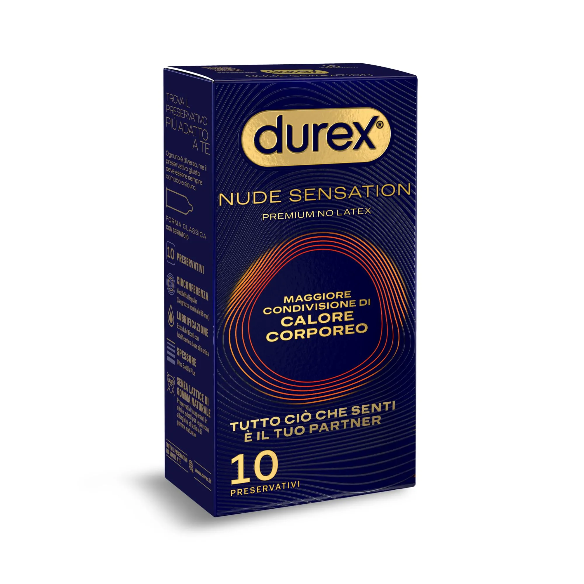 Durex Nude Sensation - Preservativi Ultra Sottili in Nitrile Senza Lattice