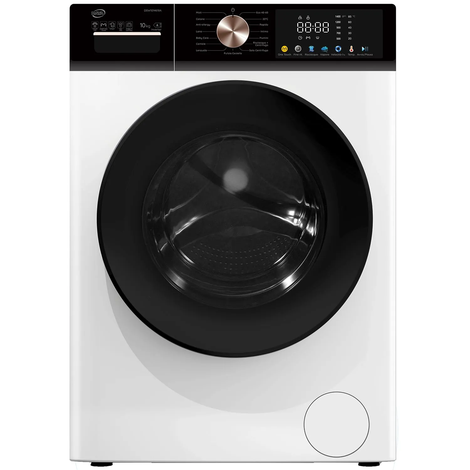 Daya DSW1014618A Lavatrice a Carica Frontale 10 Kg, Classe A-10%