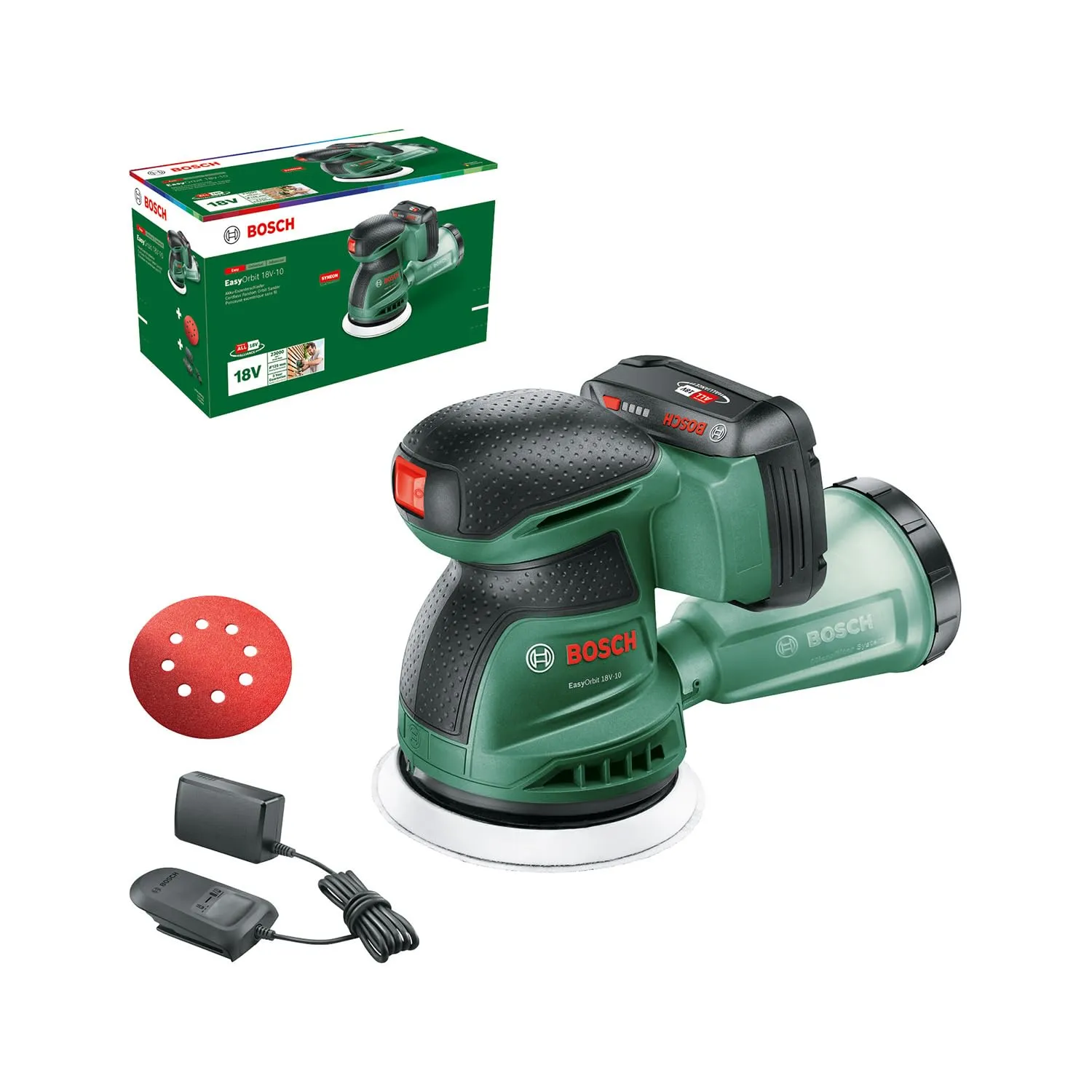 Bosch EasyOrbit 18V-10 Levigatrice Rotoorbitale a Batteria
