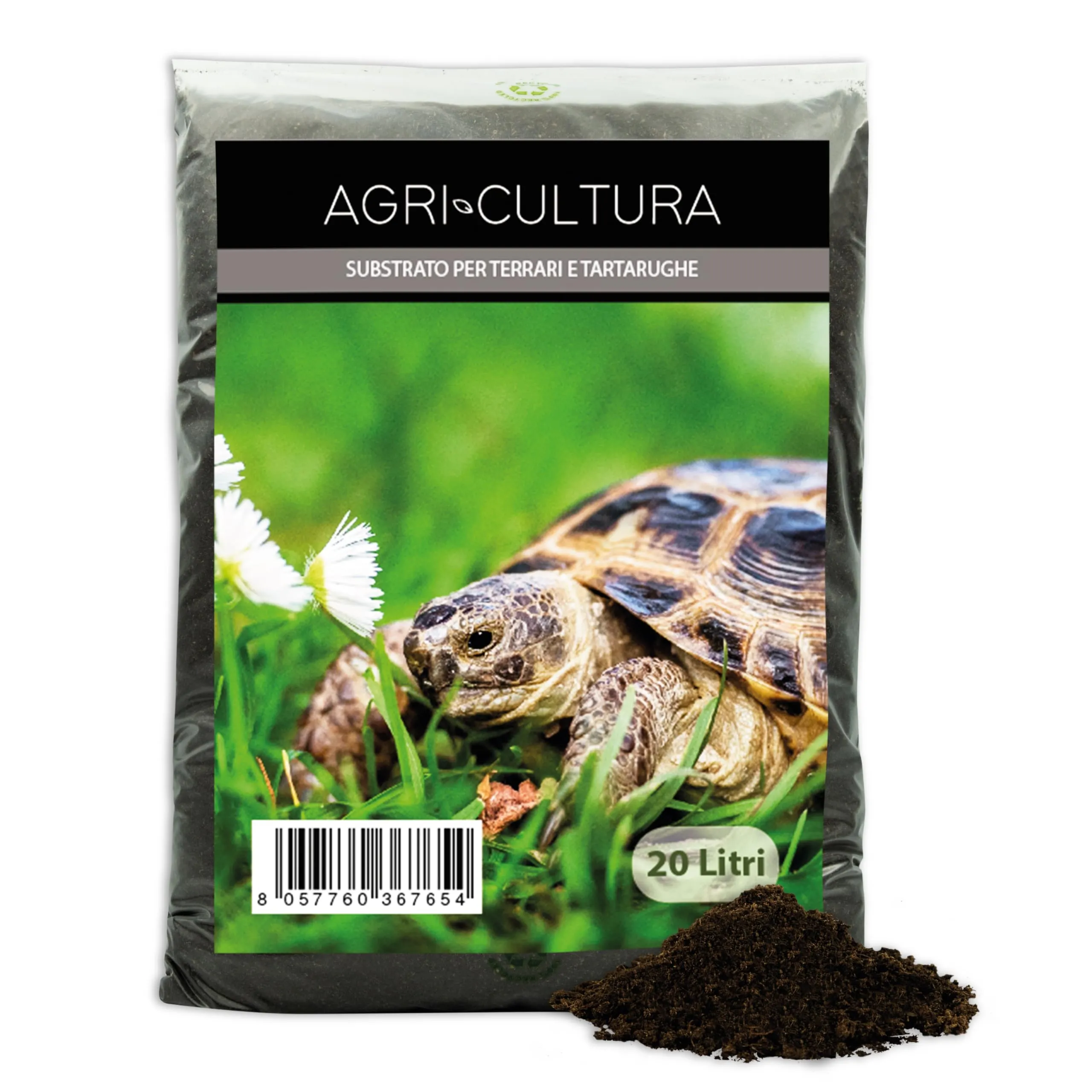 AGRI-CULTURA® Terra per Tartarughe da Terra 20 L - Substrato Naturale per Terrario