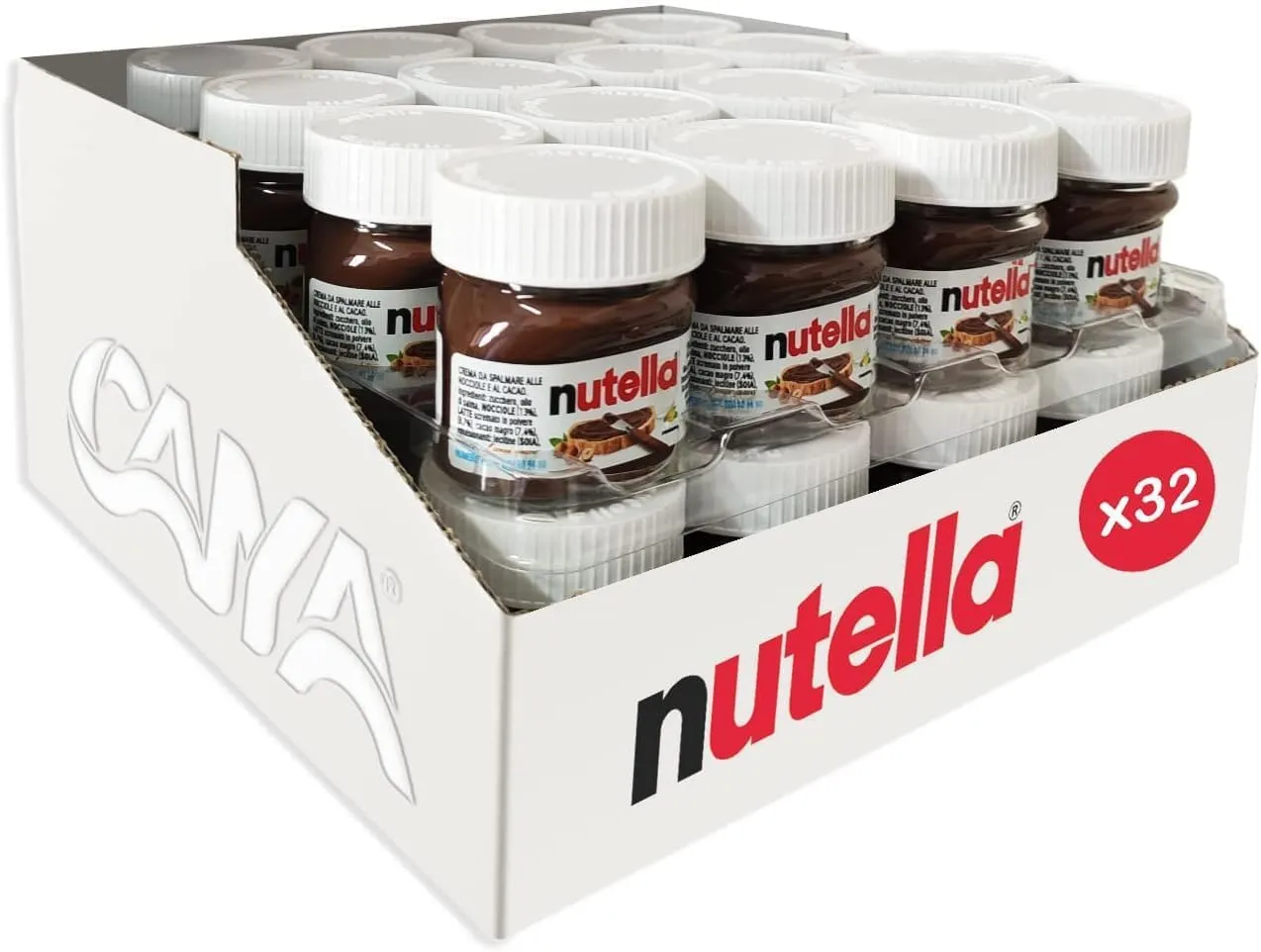 Mini Vasetto Nutella 25gr - Confezione da 32 Pezzi per Eventi e Ricorrenze