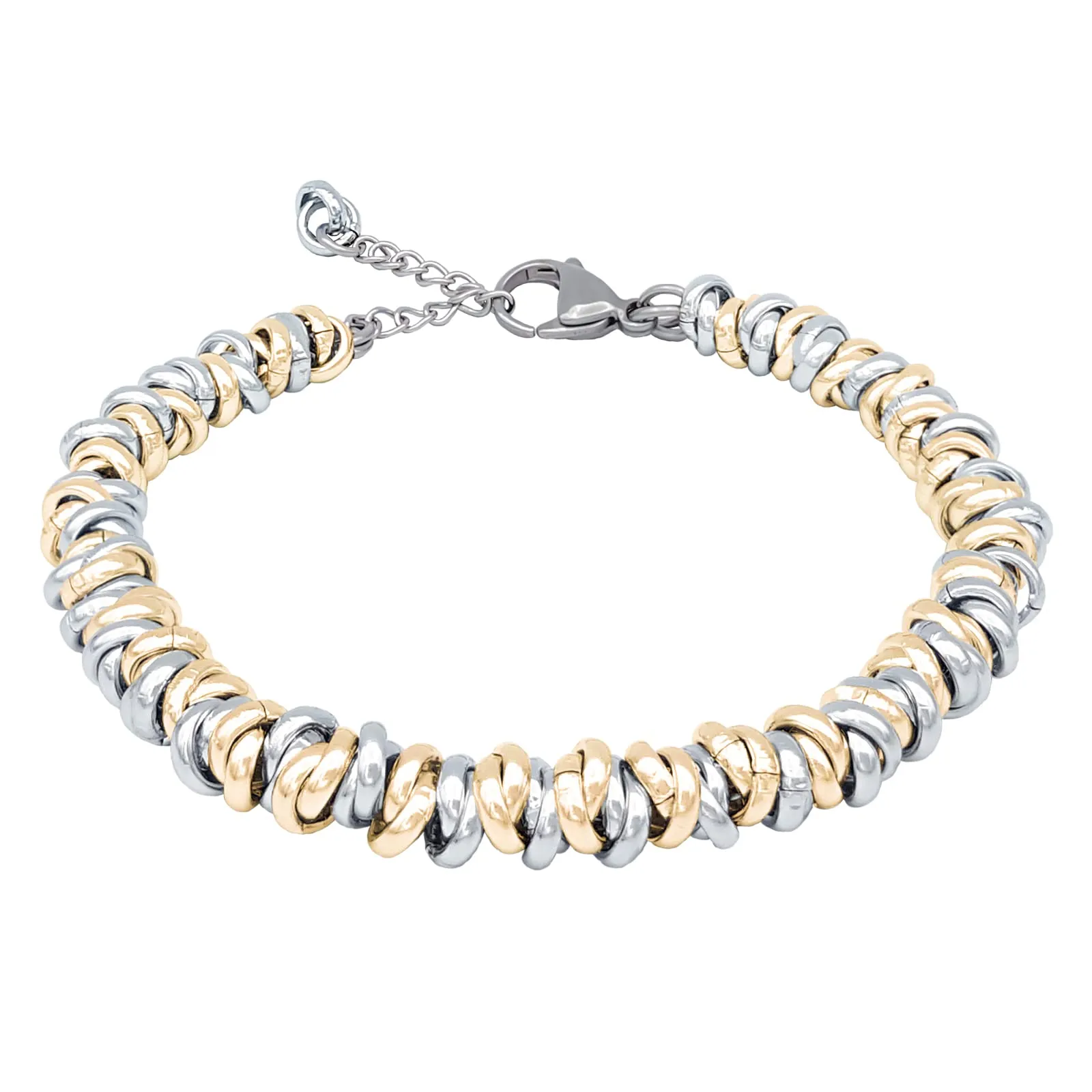 Bracciale Donna Regolabile Nodini Intrecciati Acciaio Alluminio Morbido 6 mm ParticolarModa