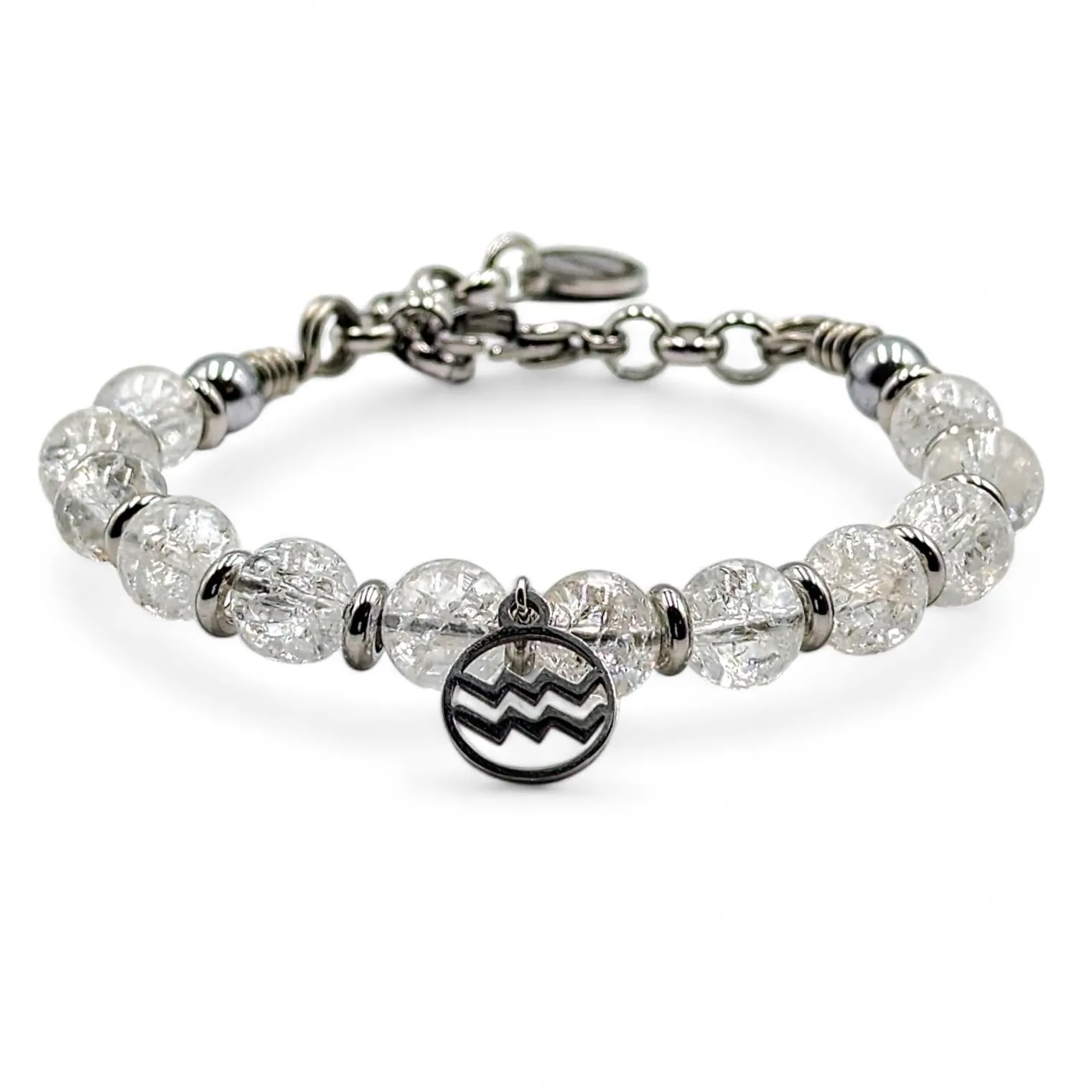 Bracciale Quarzo Ialino e Acciaio - Acquario