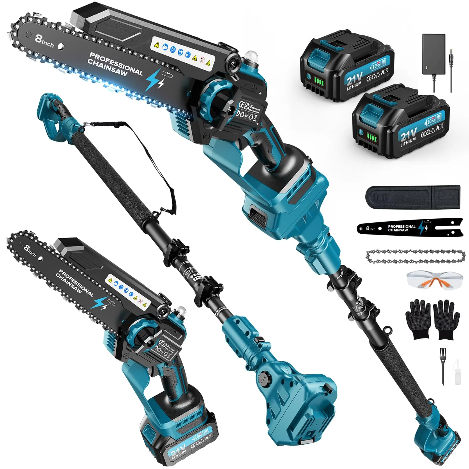 Motosega a Batteria Telescopica 2-in-1 Rinoxar: Potenza e Versatilità per la Cura del Tuo Giardino