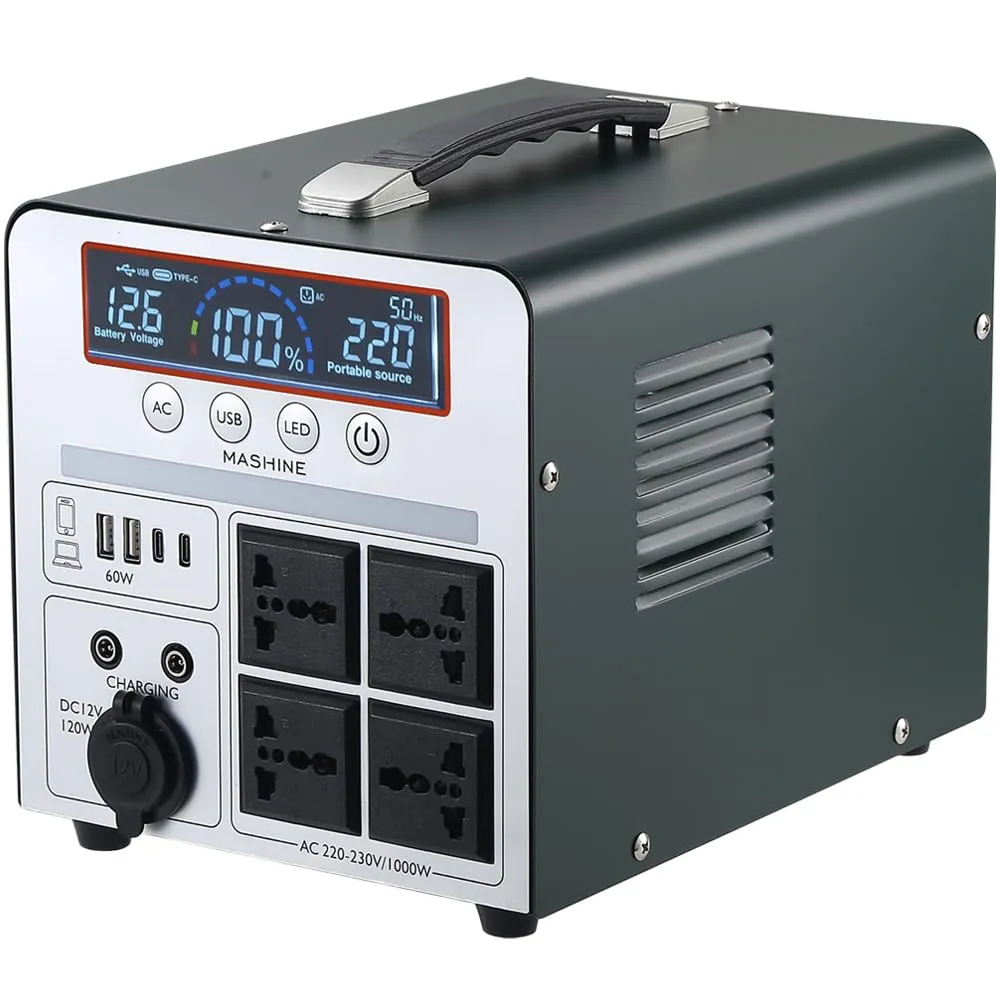 Power Station 1000W/666Wh Mashine: Generatore Portatile e Ricaricabile per Ogni Tua Avventura