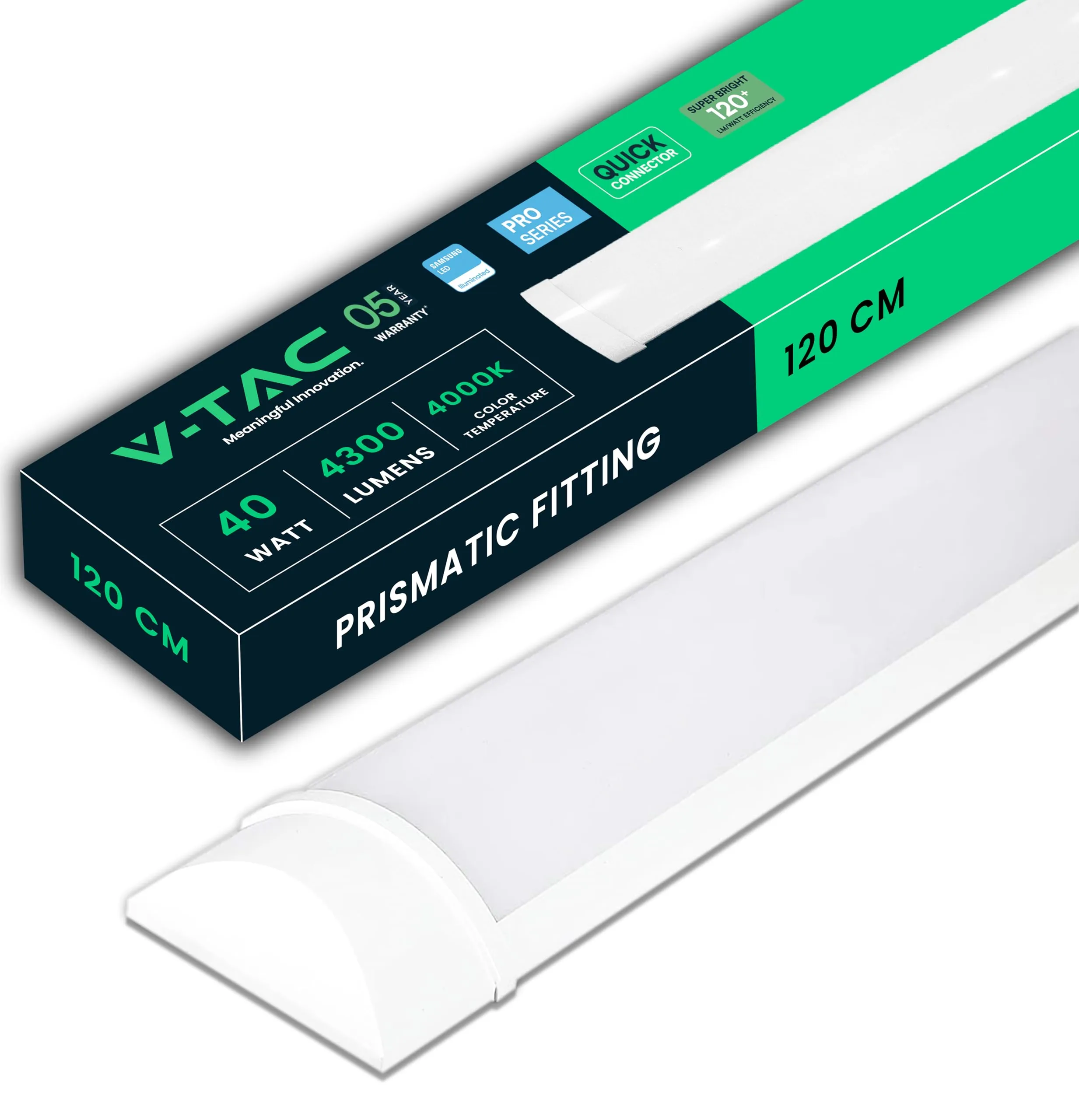 Plafoniera LED Lineare V-TAC 120cm 40W Chip Samsung 4000K