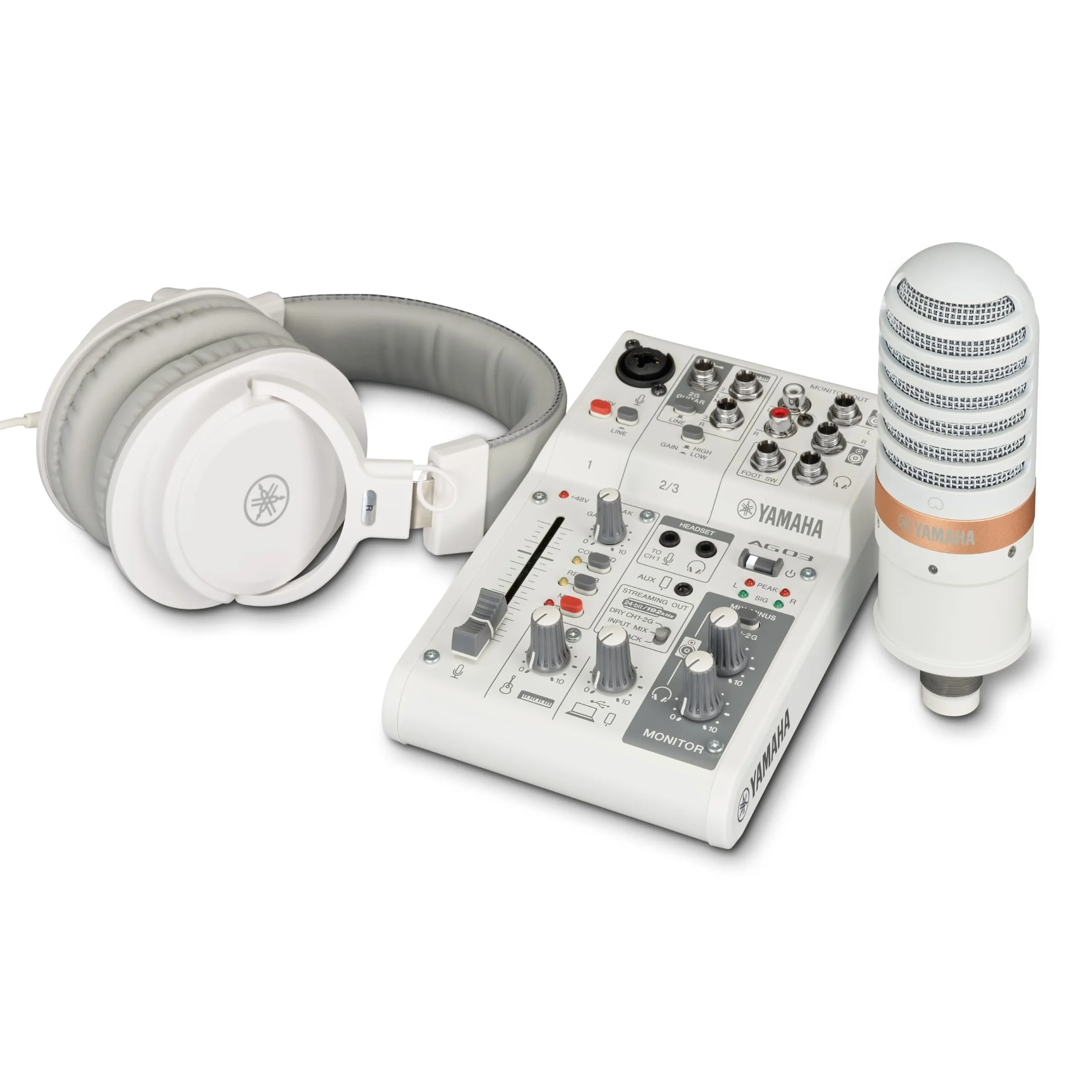 Yamaha AG03MK2 Pacchetto Streaming Live Bianco