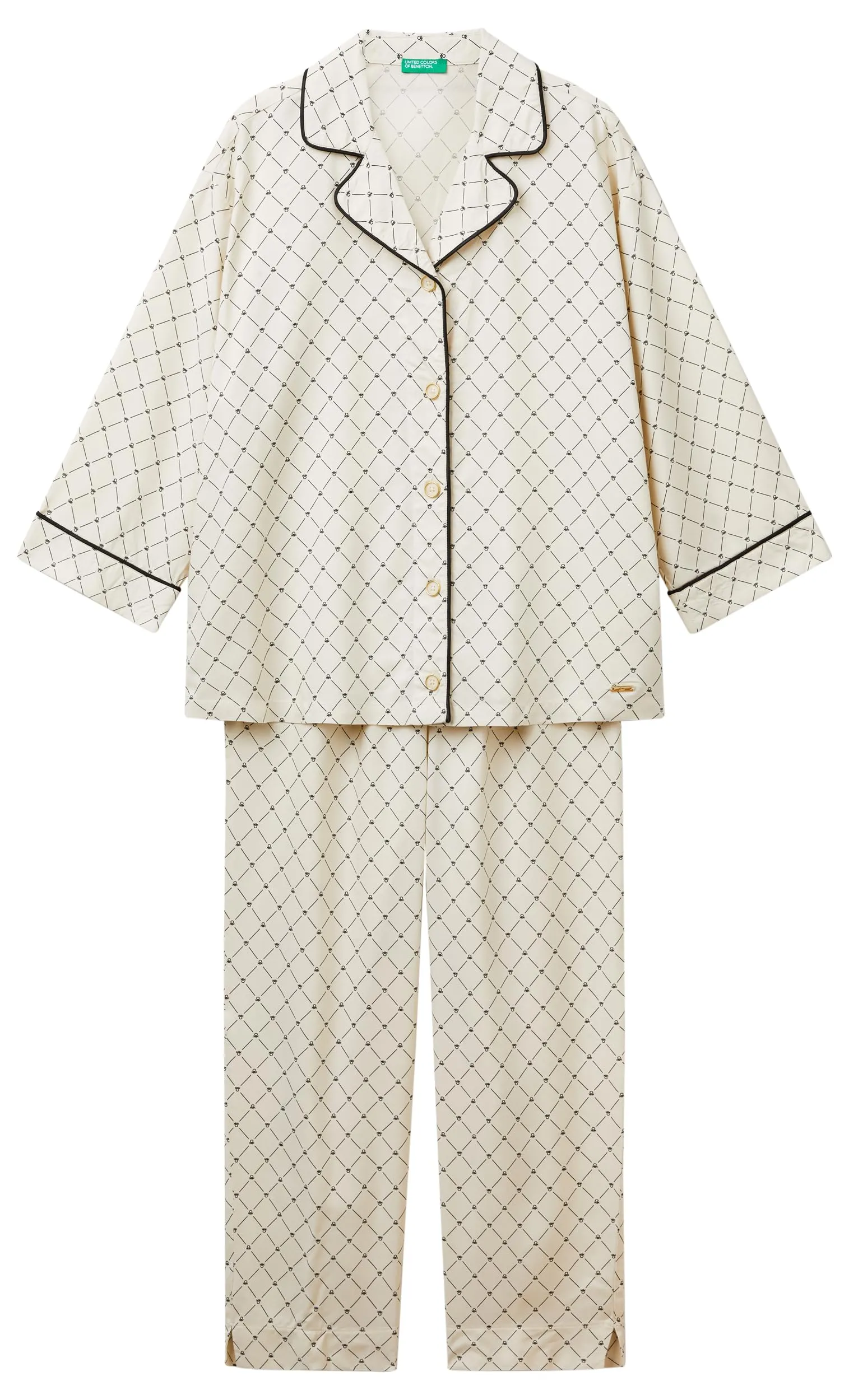 United Colors of Benetton Pig(Camicia+Pant) 4T3U3P00R Set di Pigiama, Multicolor, XS Donna